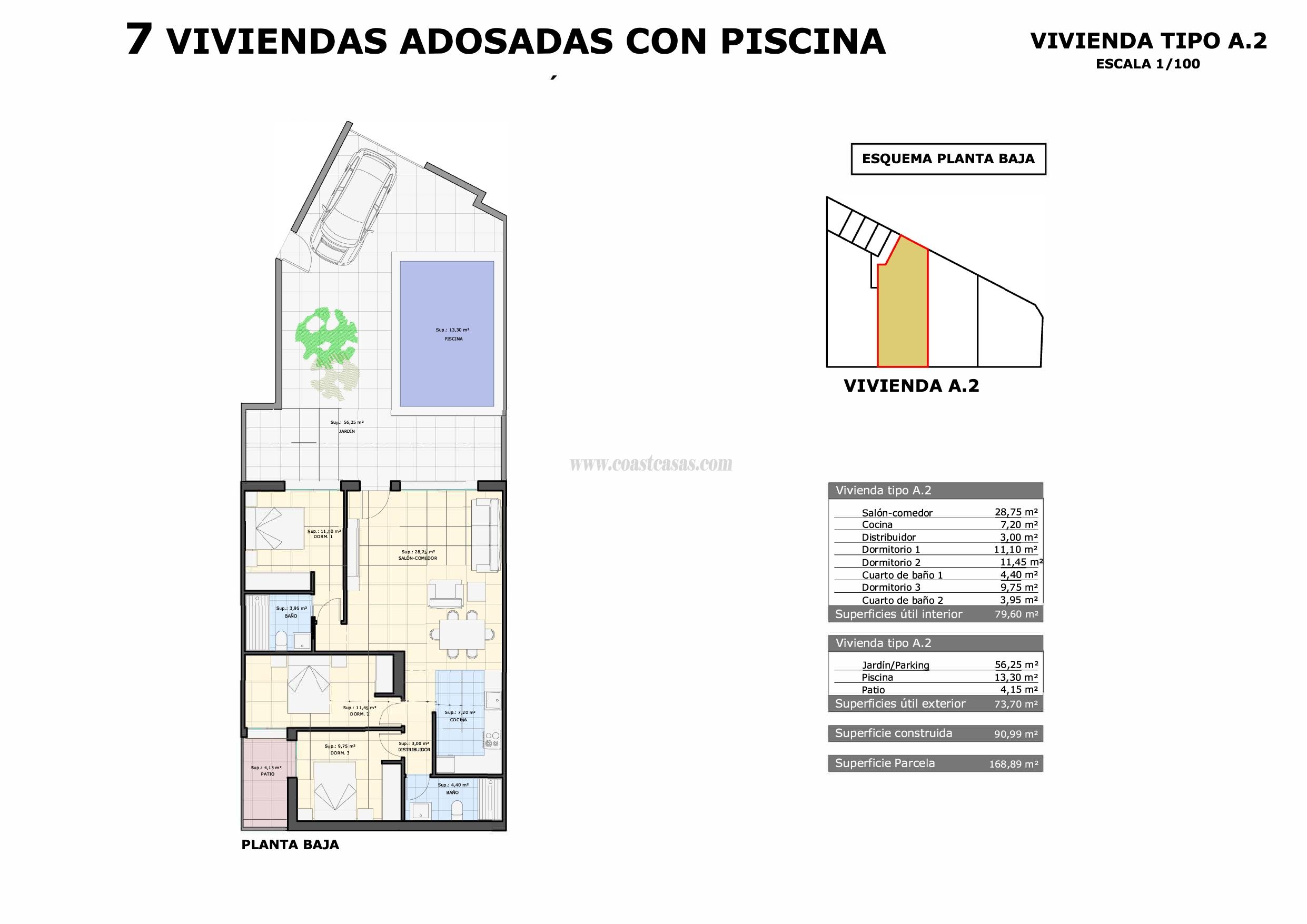 Venta de bungalow en Pilar de la Horadada