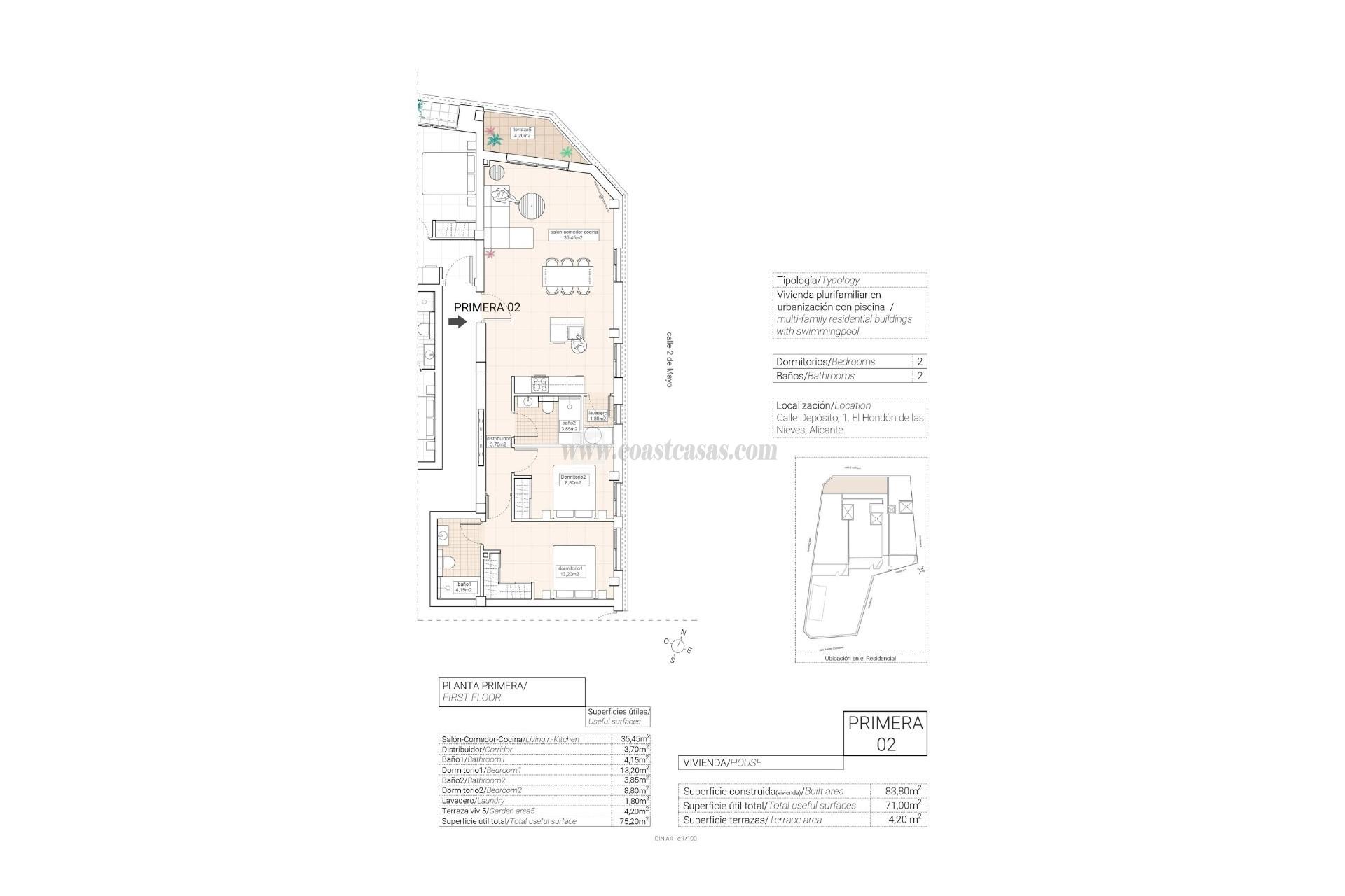 Venta de apartamento en Hondón de las Nieves