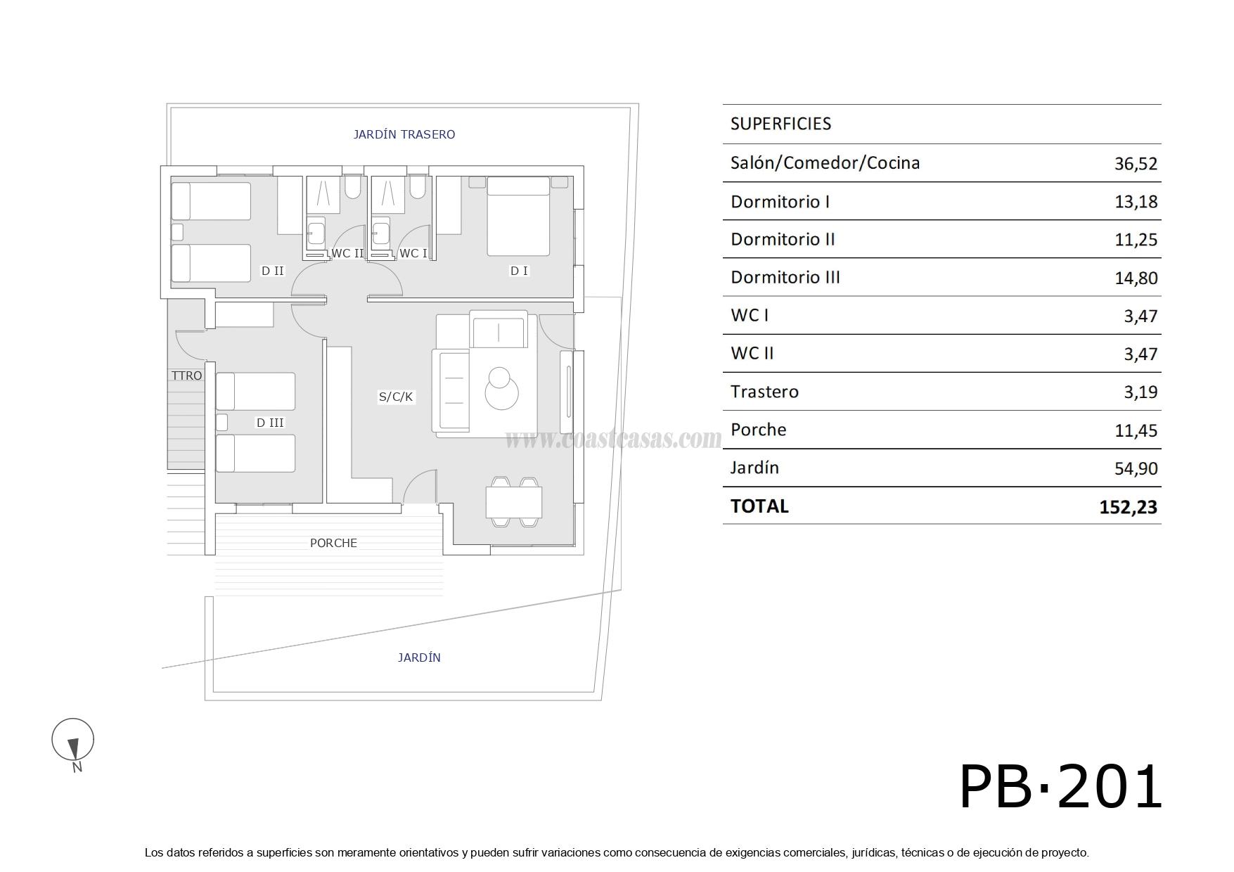 Venta de bungalow en San Miguel de Salinas