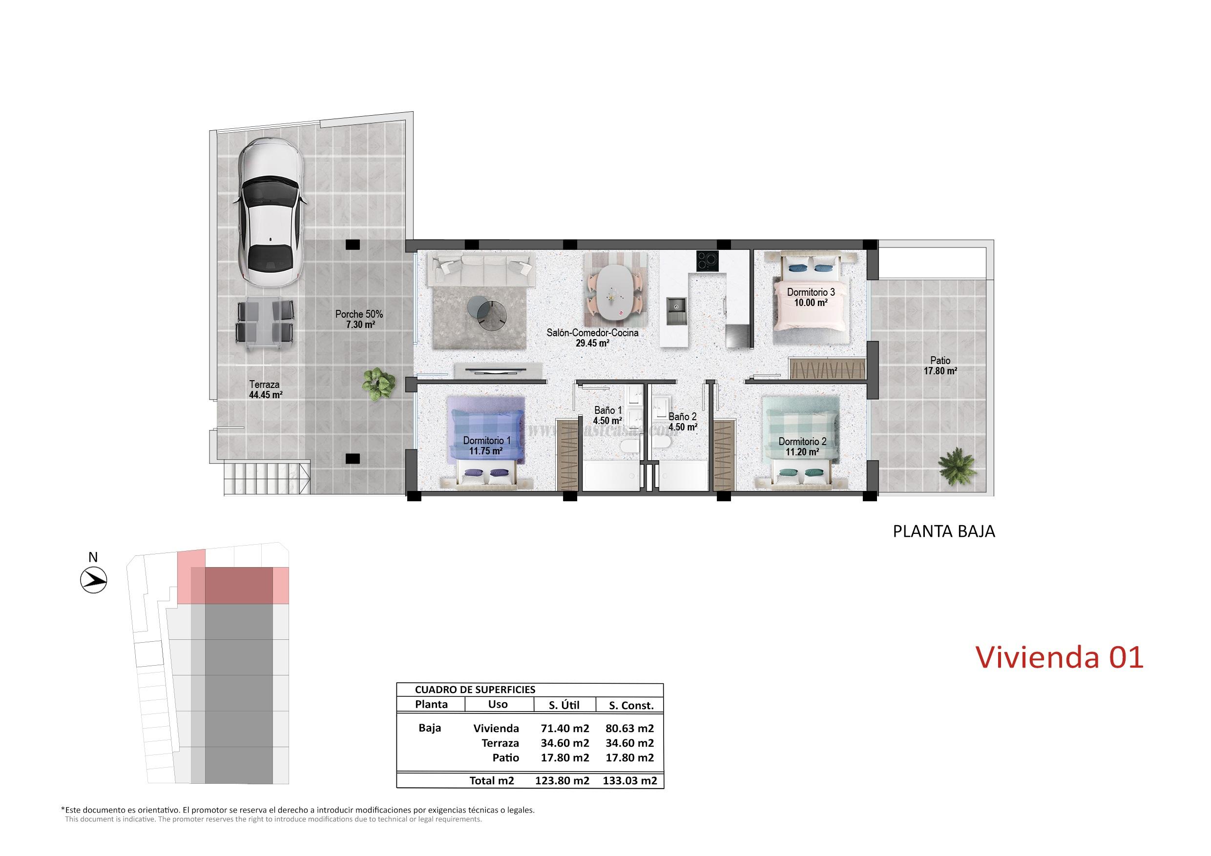 For sale of apartment in Pilar de la Horadada