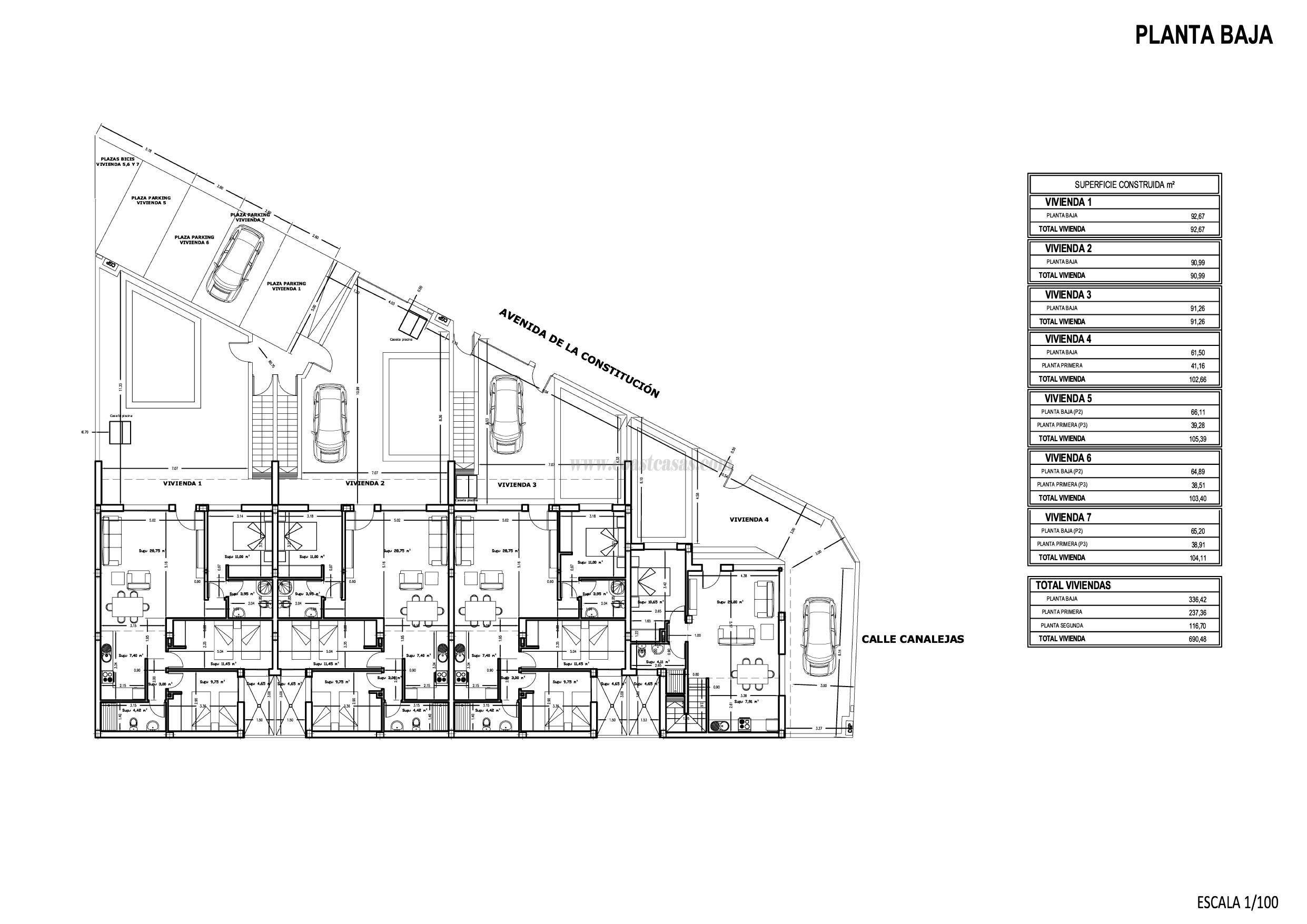 Venta de bungalow en Pilar de la Horadada
