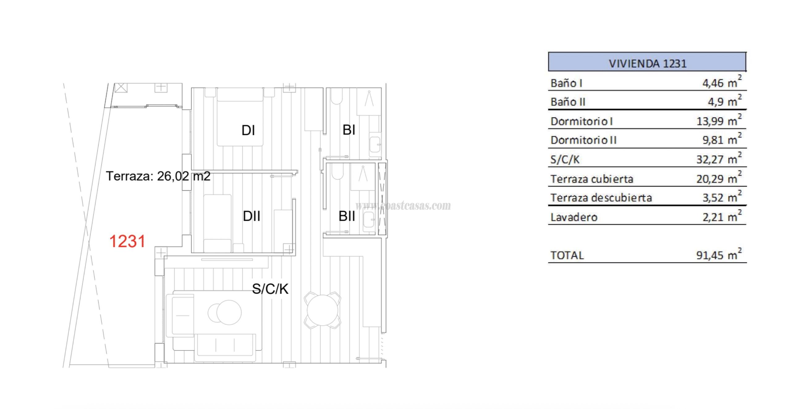 Venta de apartamento en San Miguel de Salinas