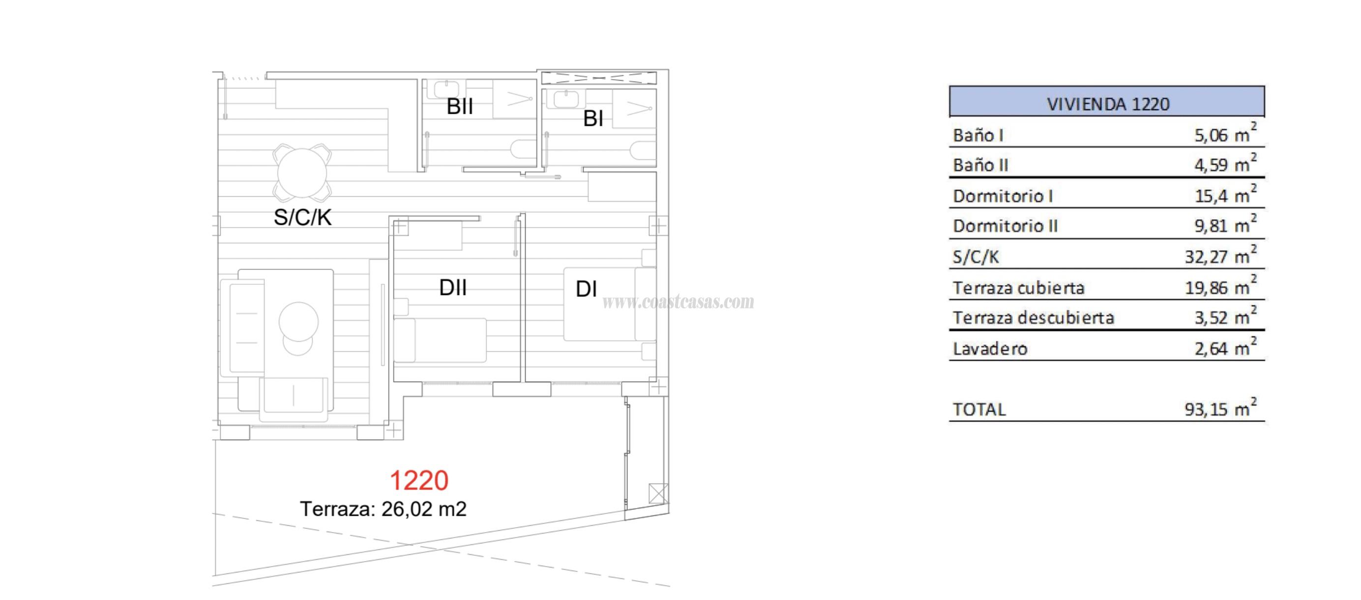 Venta de apartamento en San Miguel de Salinas