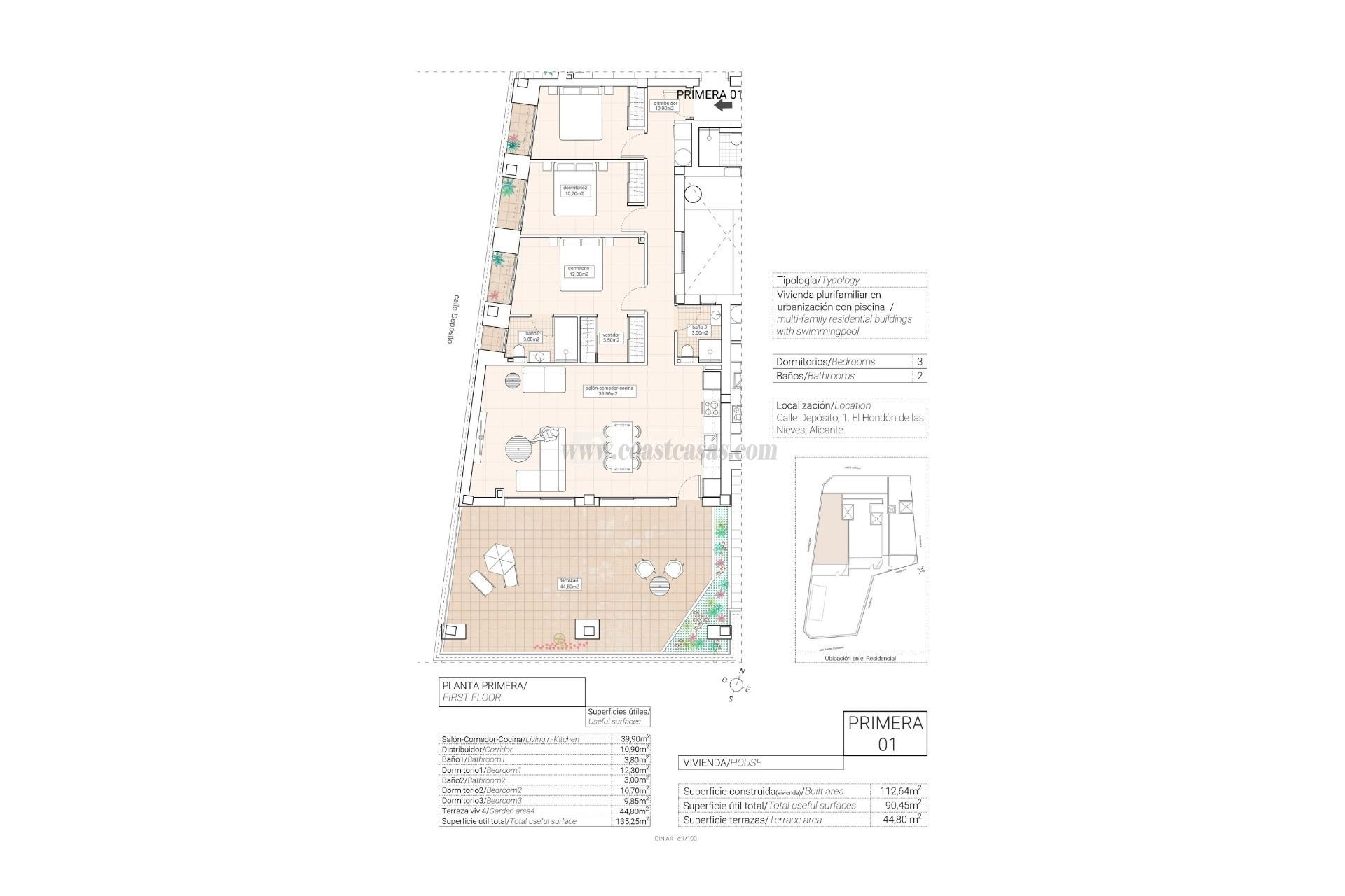 Venta de apartamento en Hondón de las Nieves