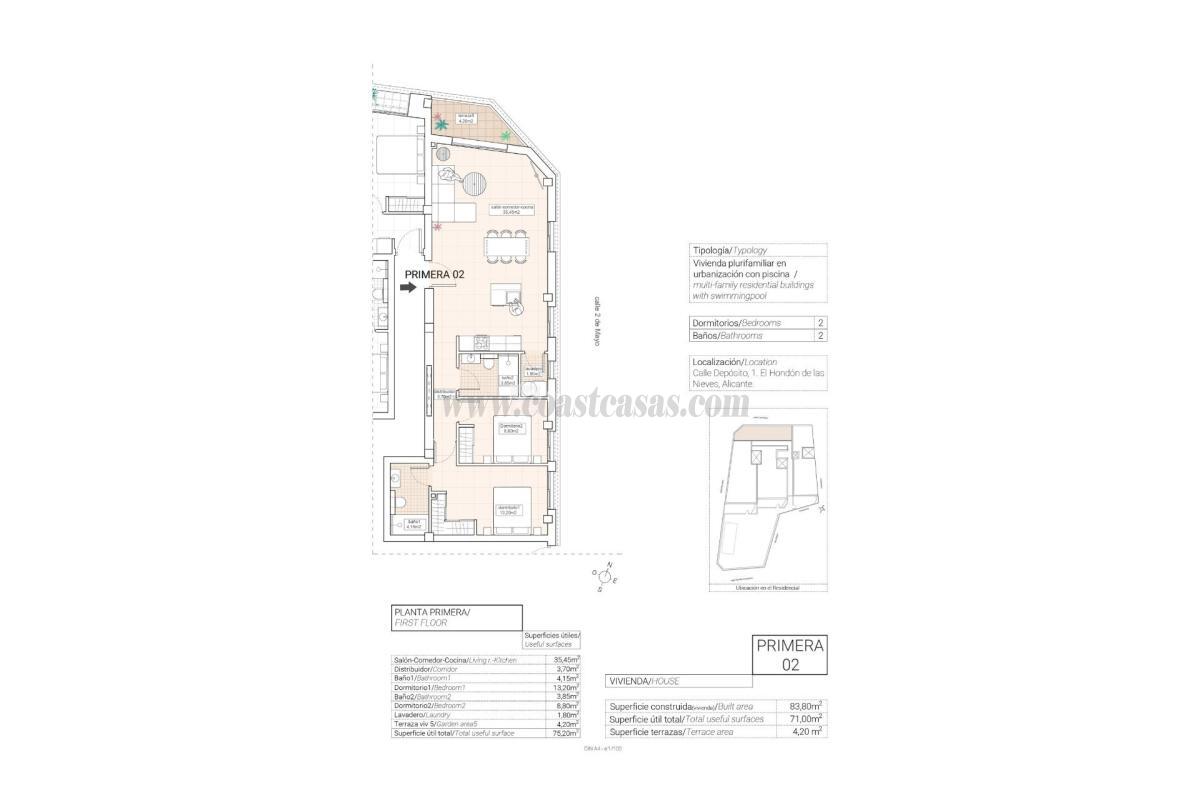 Venta de apartamento en Hondón de las Nieves