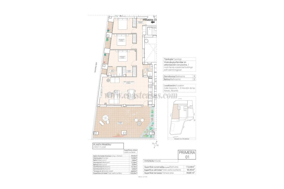 Venta de apartamento en Hondón de las Nieves