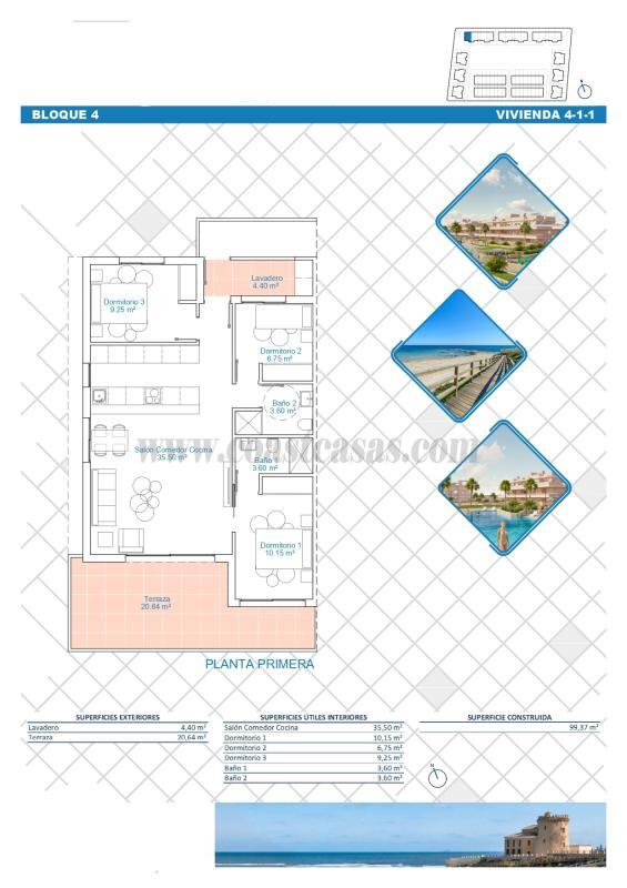 Venta de bungalow en Pilar de la Horadada