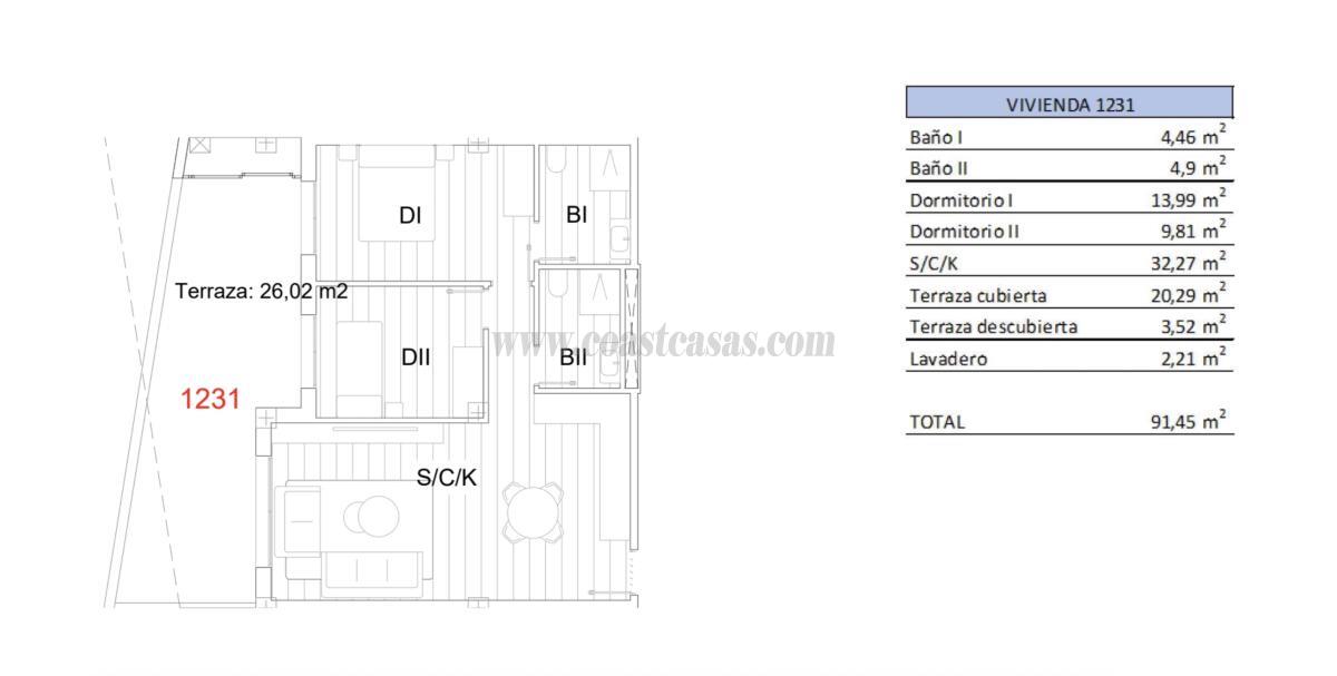 Venta de apartamento en San Miguel de Salinas