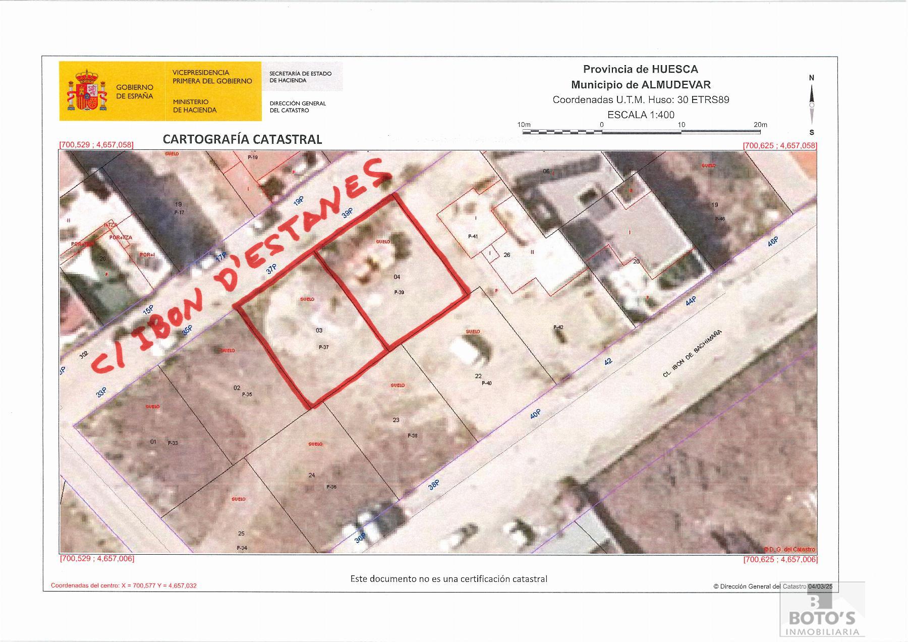 For sale of land in Almudévar