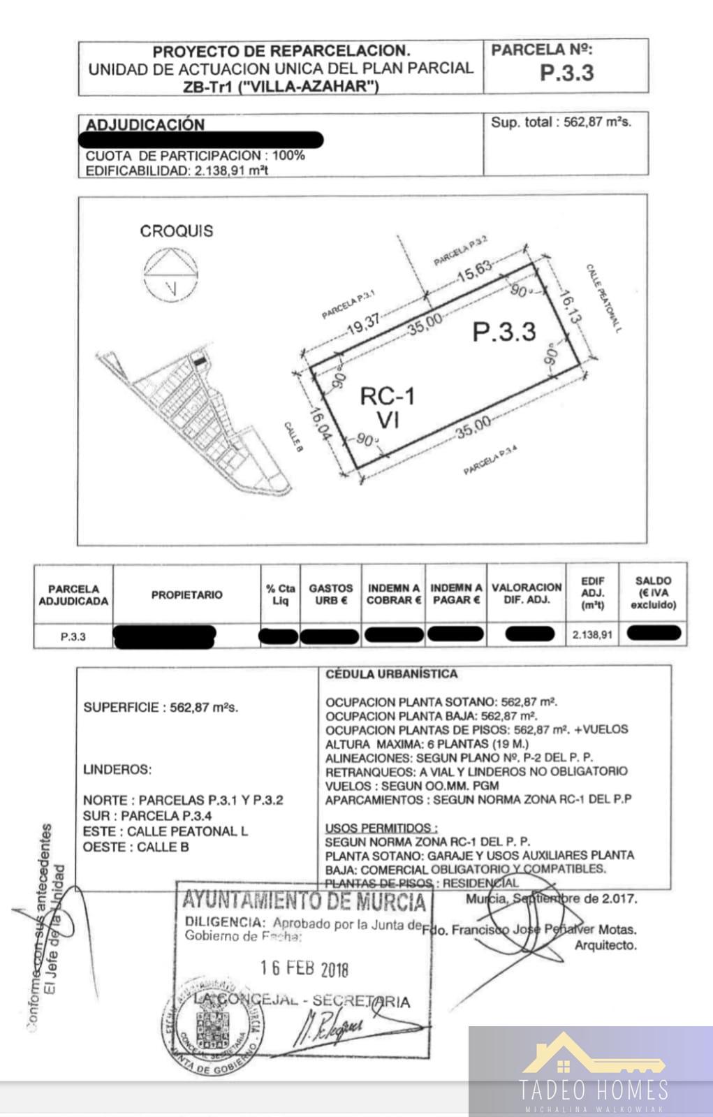 Verkoop van terrein in Torreagüera