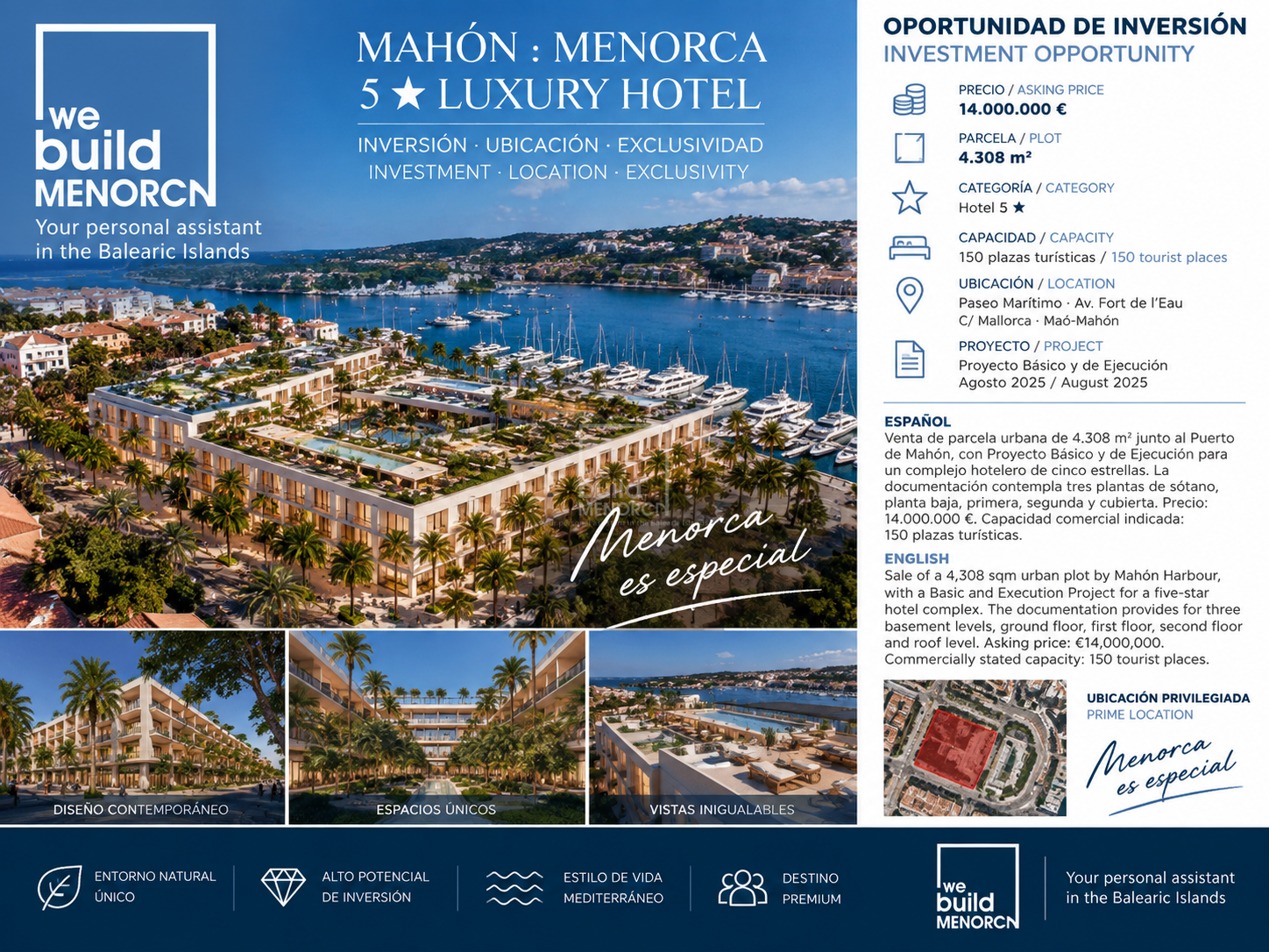 Venta de terreno en Mahón