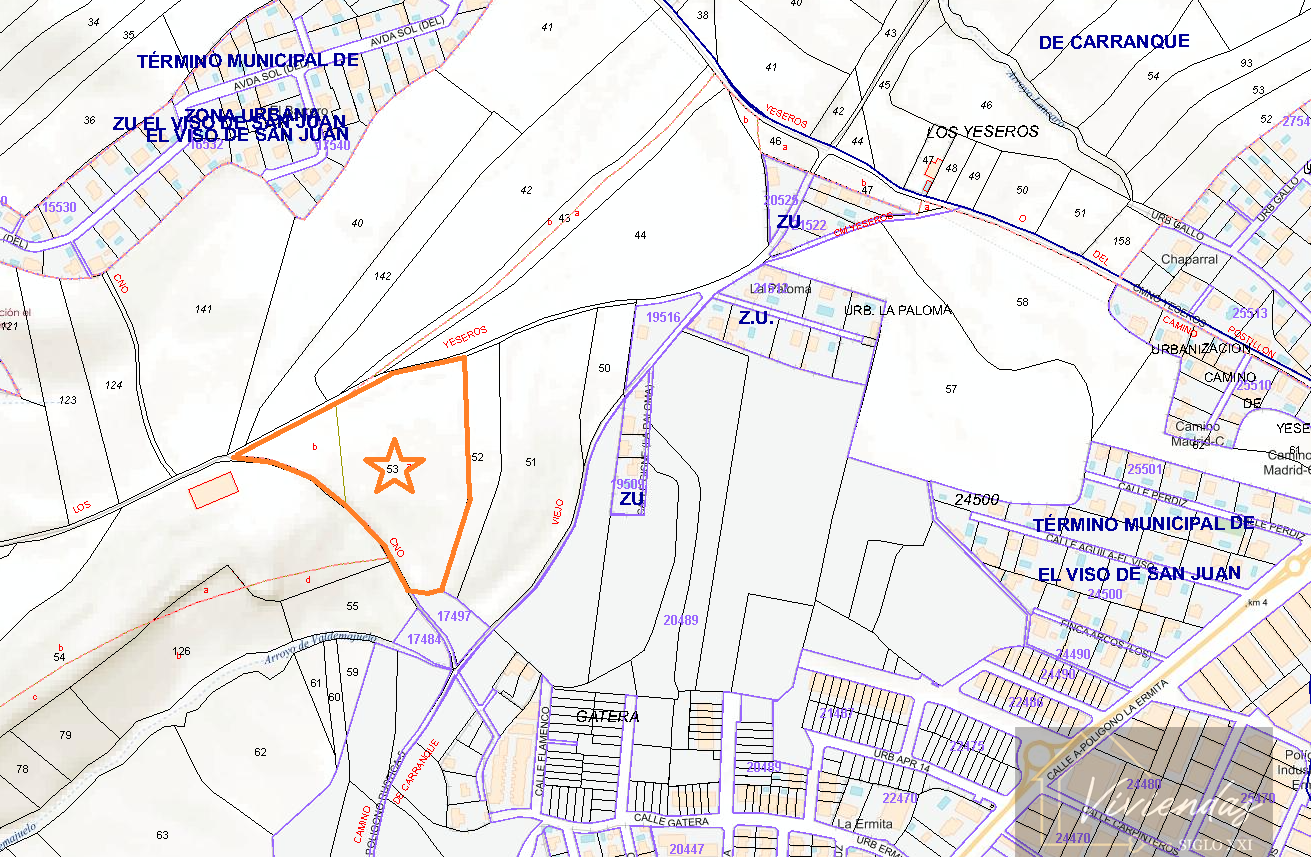 For sale of land in El Viso de San Juan