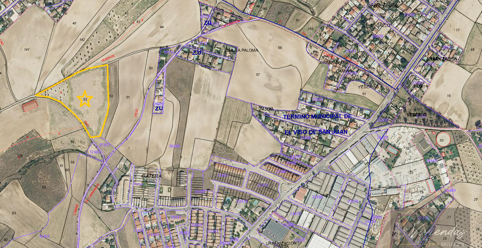 For sale of land in El Viso de San Juan