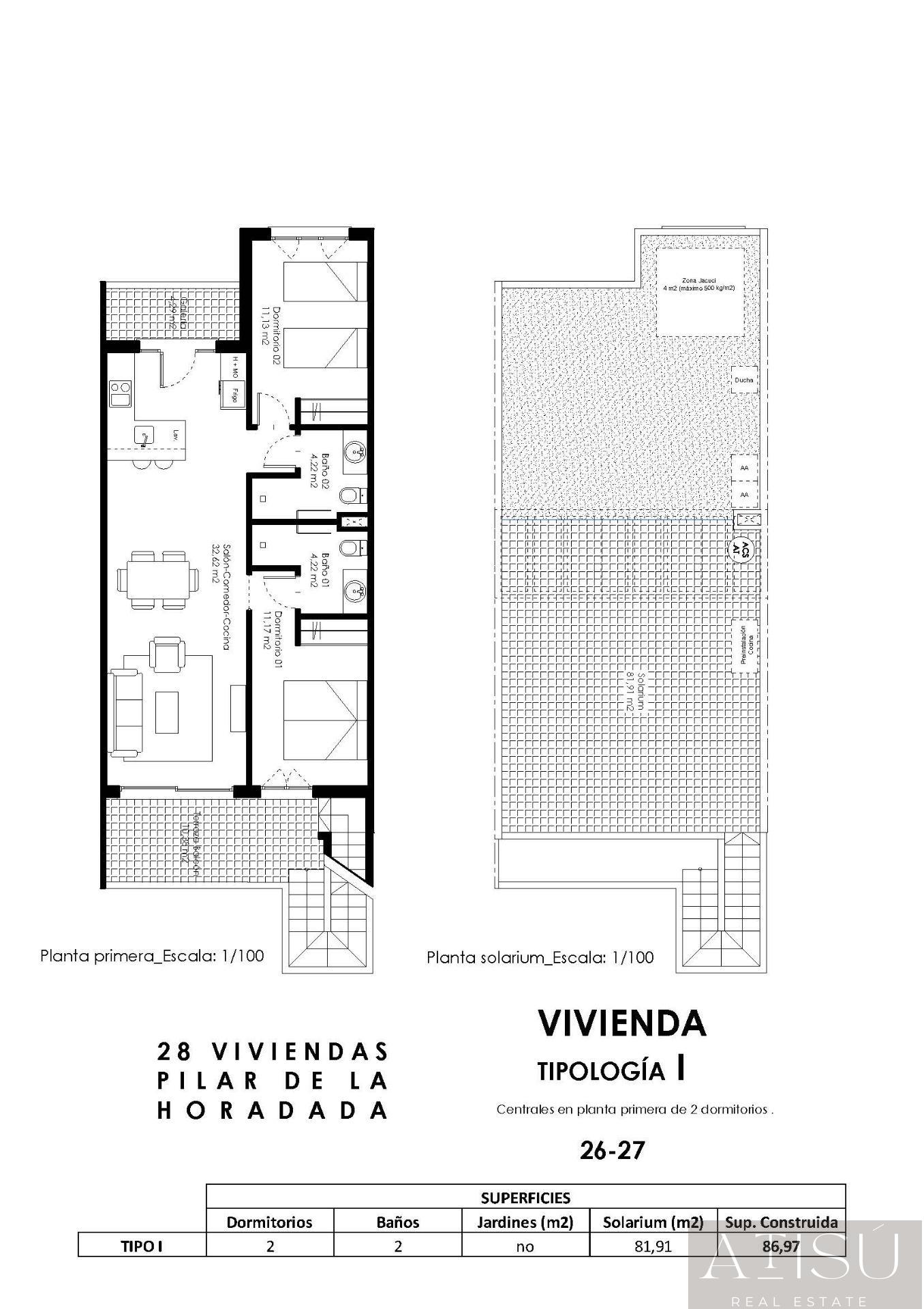 Vente de bungalow dans Pilar de la horadada