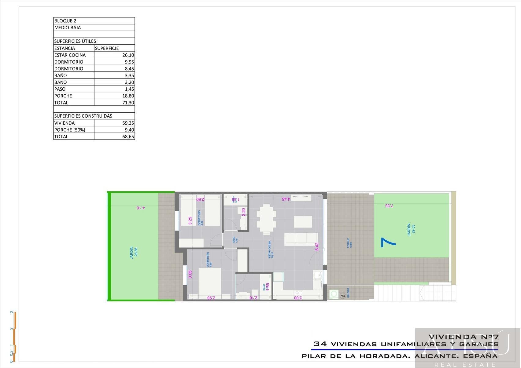Venta de bungalow en Pilar de la horadada