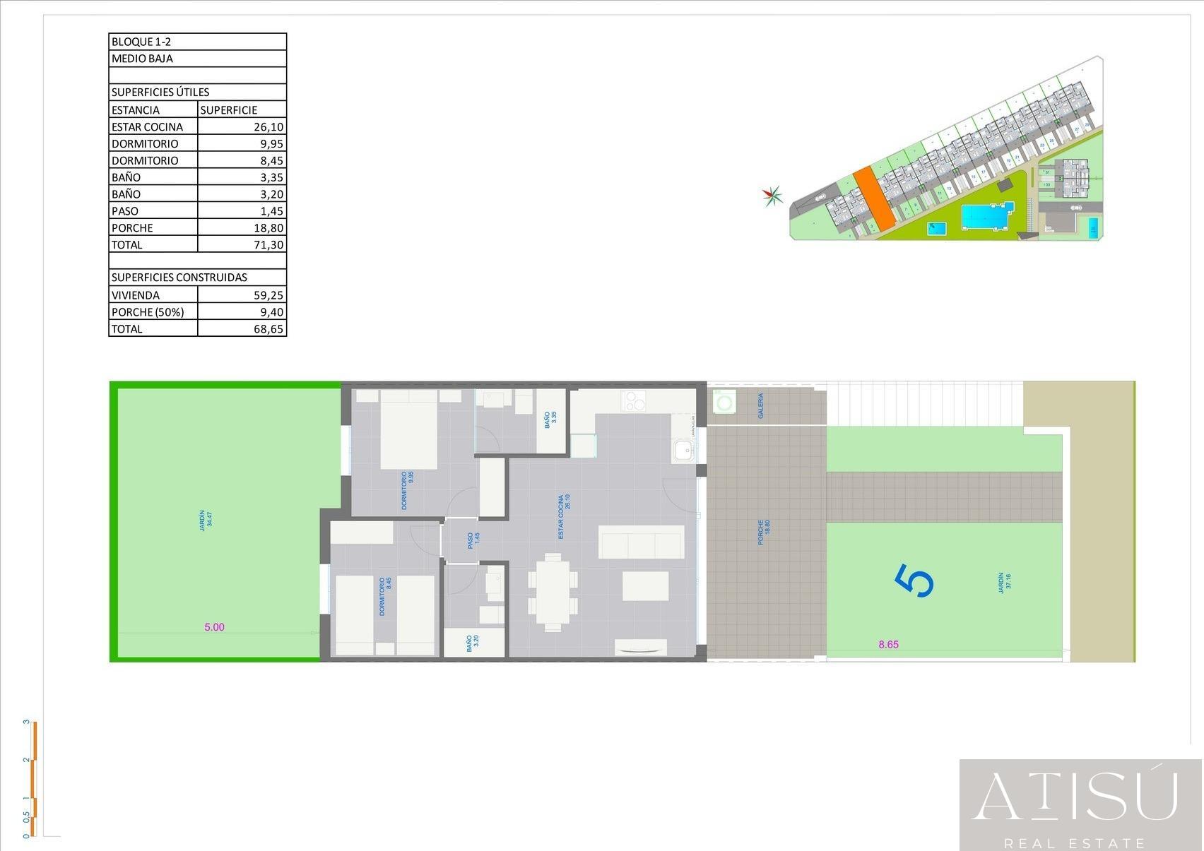 Venta de bungalow en Pilar de la horadada