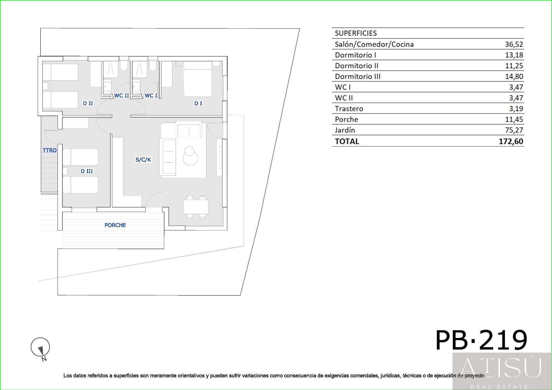 Venta de bungalow en San miguel de salinas