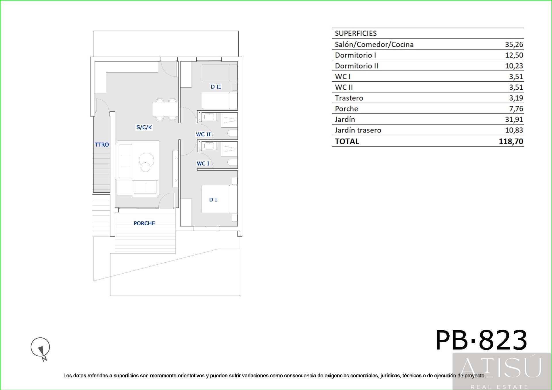 Venta de bungalow en San miguel de salinas