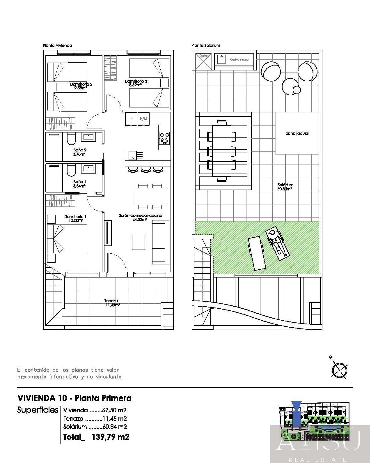 Venta de bungalow en Pilar de la horadada
