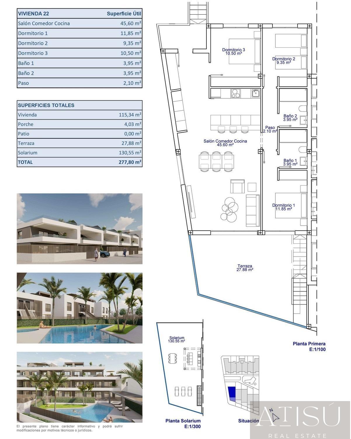 Venta de bungalow en Pilar de la horadada