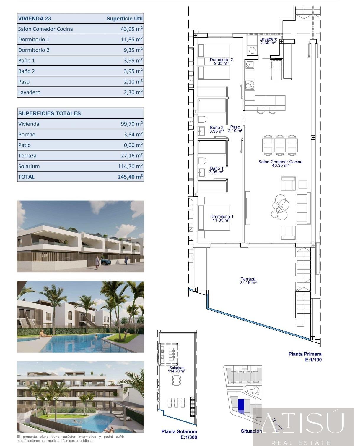 Venta de bungalow en Pilar de la horadada