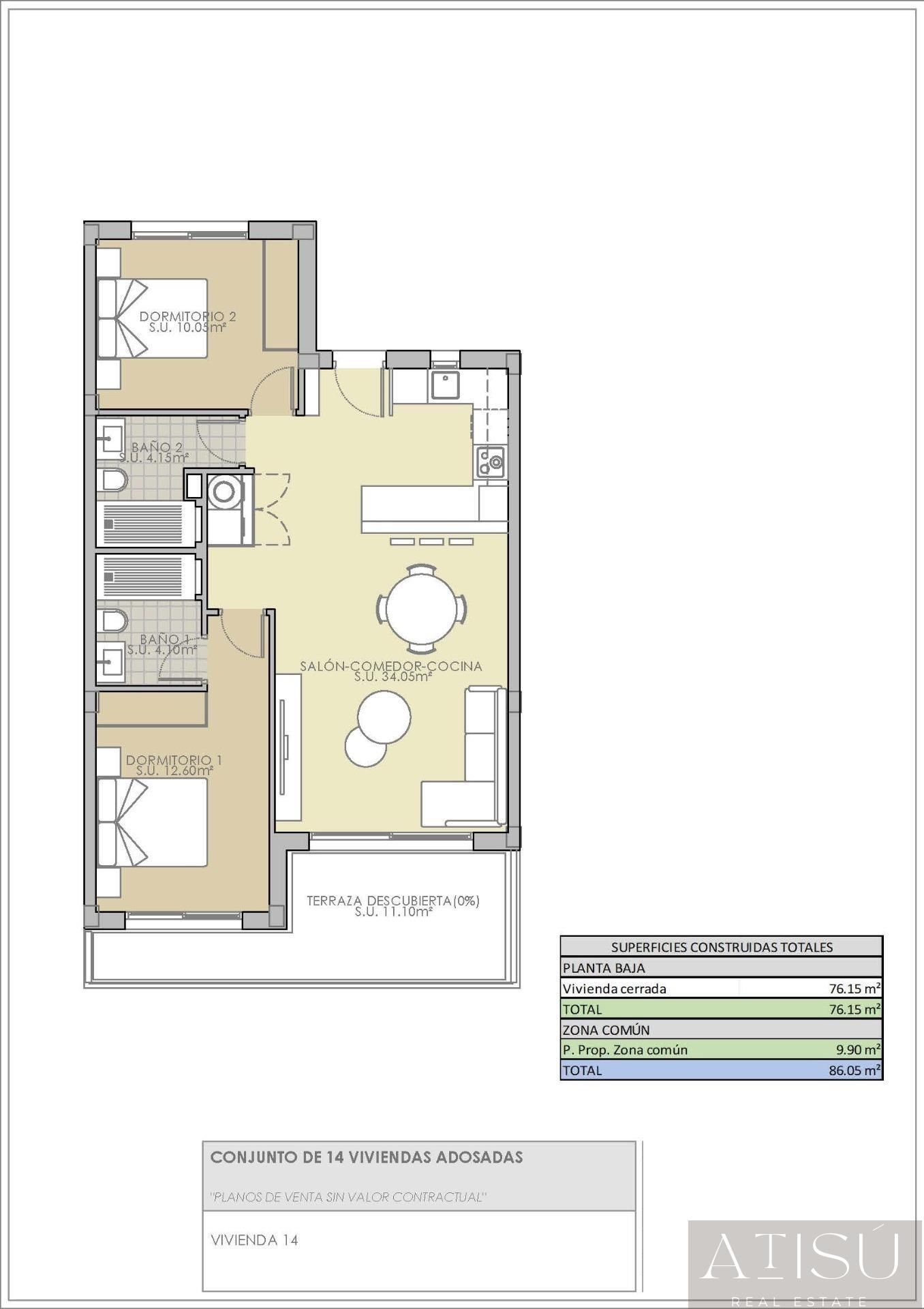 Venta de bungalow en Rojales