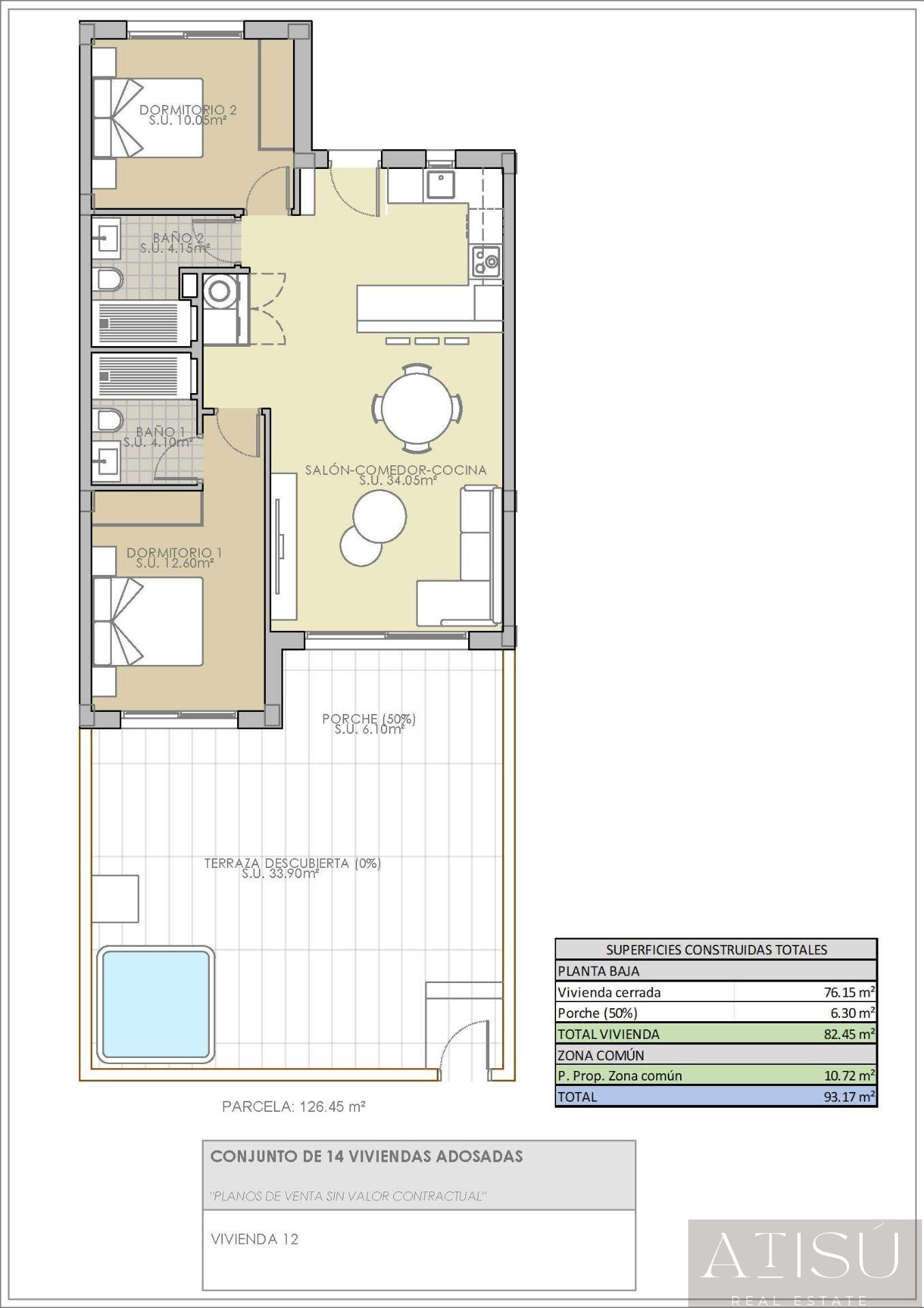 Venta de bungalow en Rojales