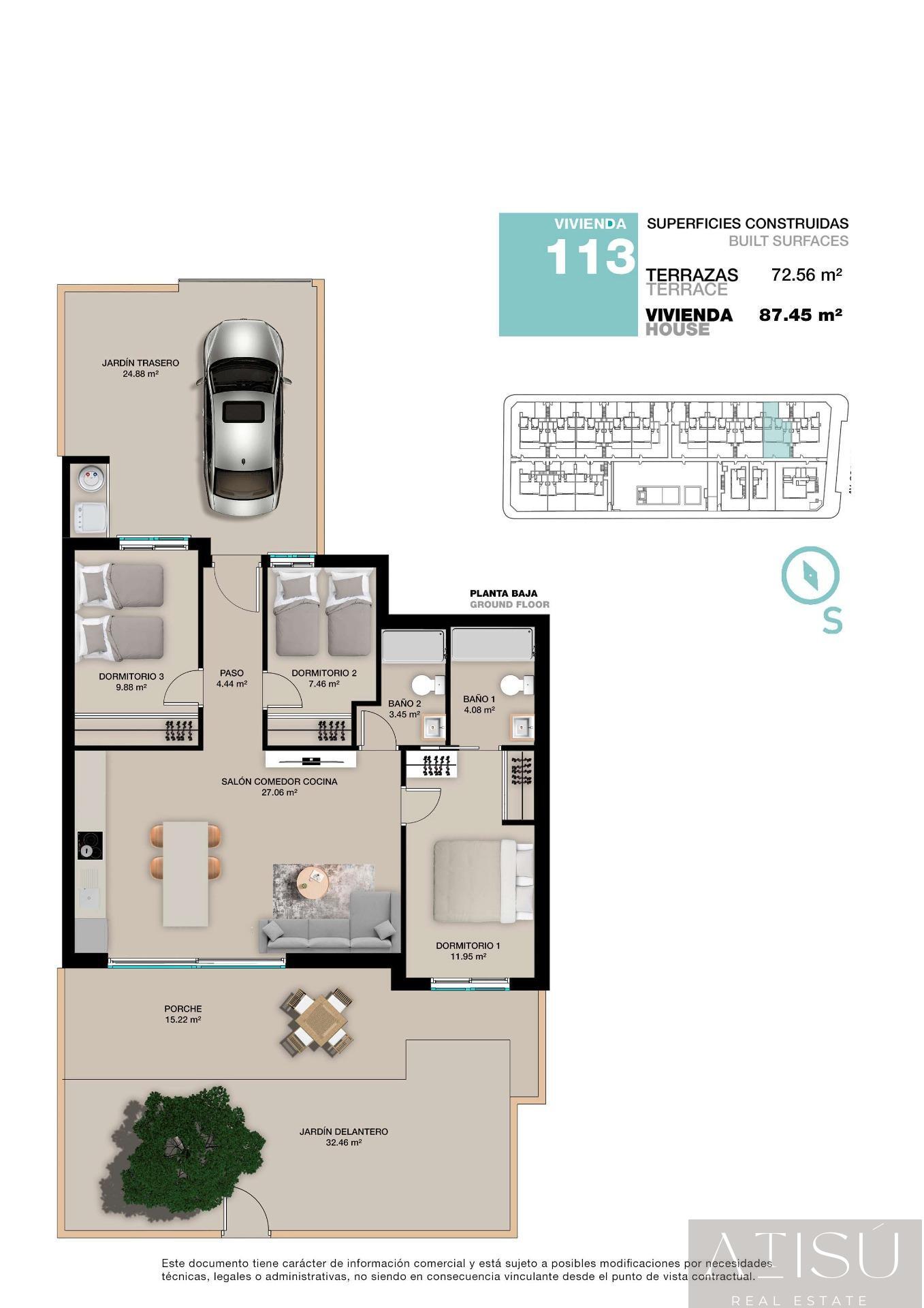 Venta de bungalow en Pilar de la horadada