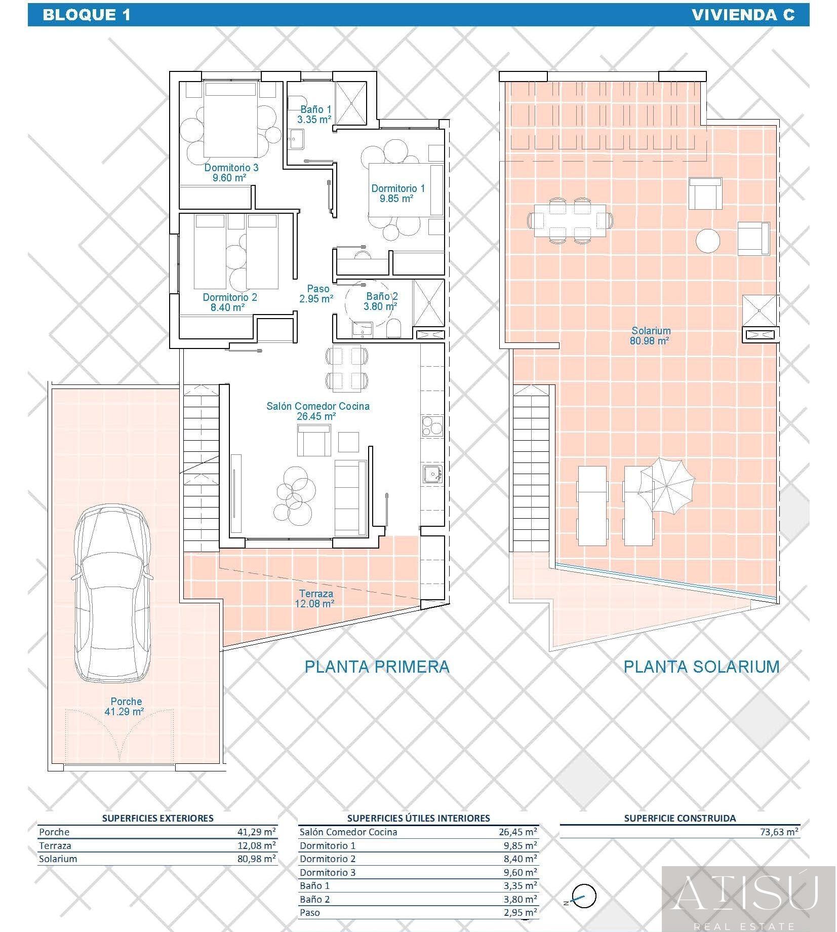 Venta de bungalow en Pilar de la horadada