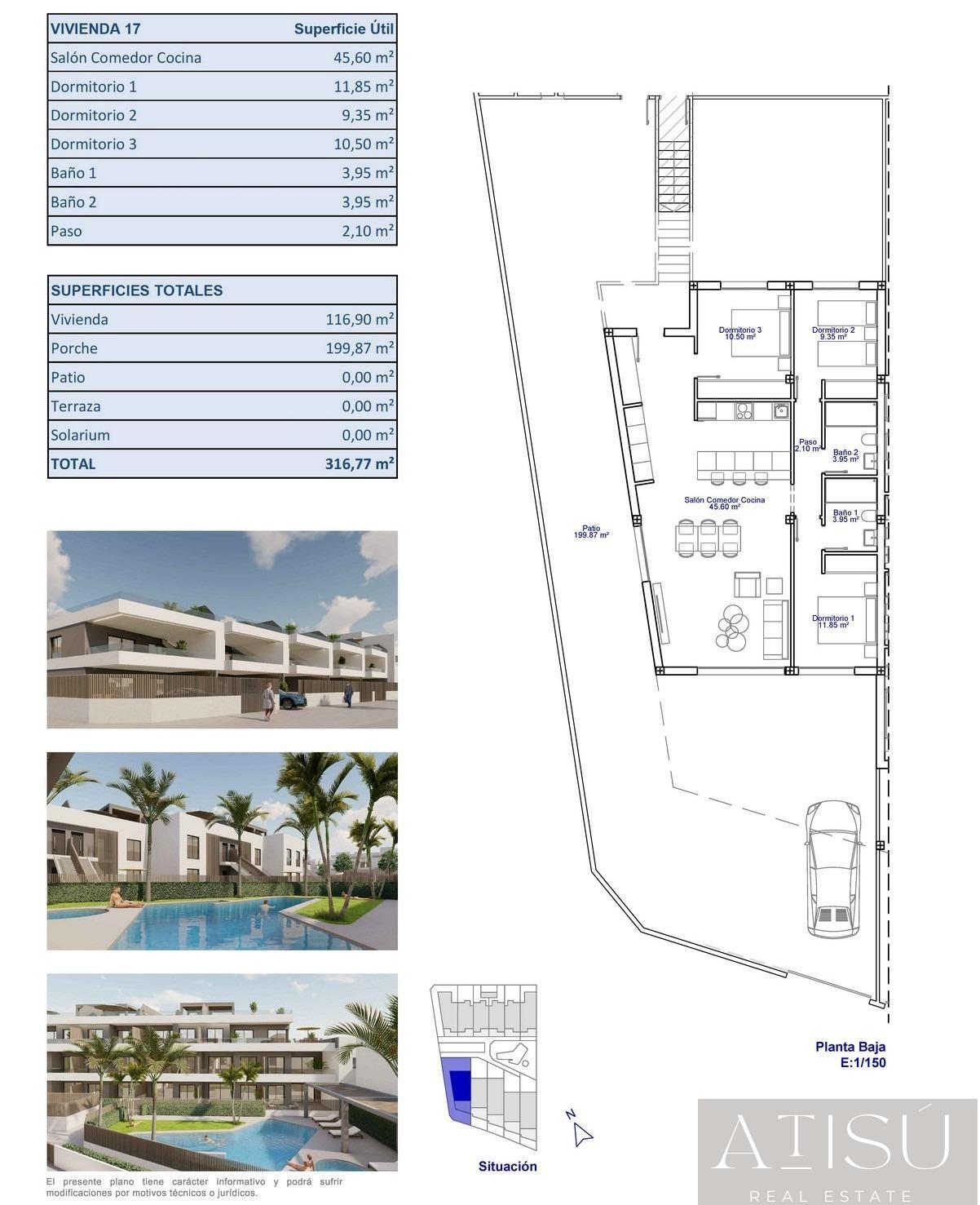 Venta de bungalow en Pilar de la horadada