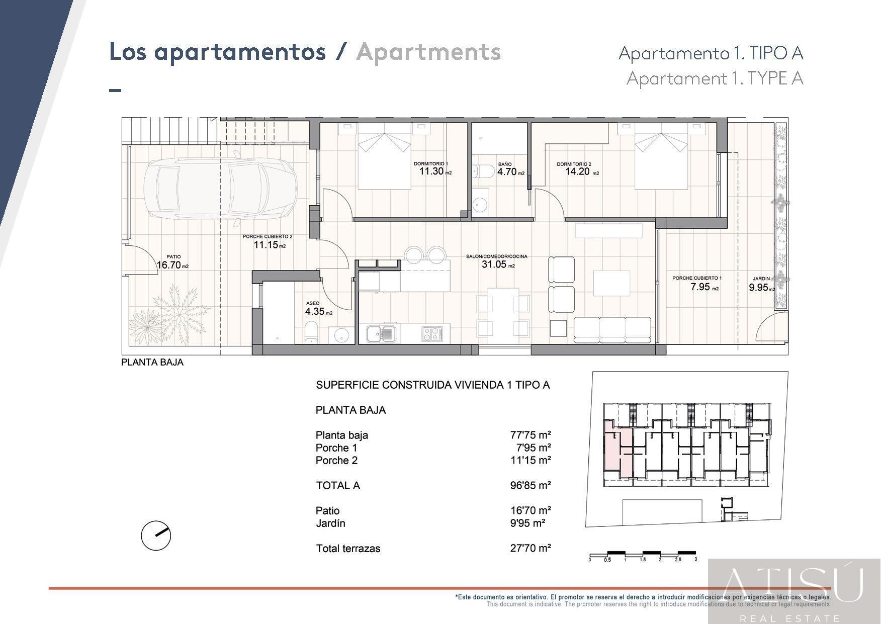 Venta de bungalow en Pilar de la horadada