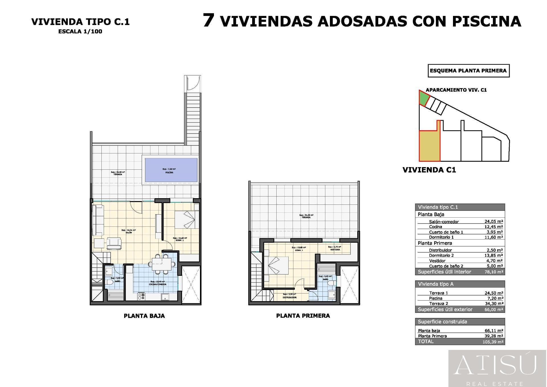 Venta de bungalow en Pilar de la horadada