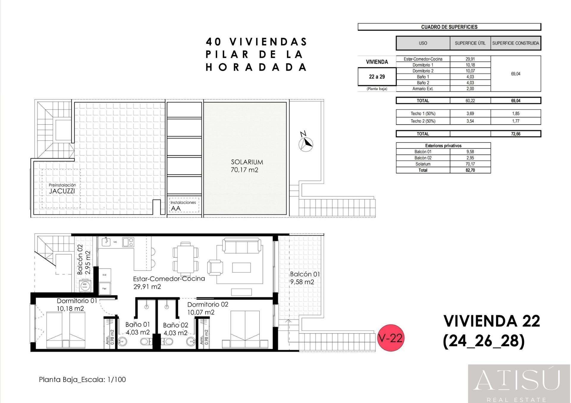 Venta de bungalow en Pilar de la horadada