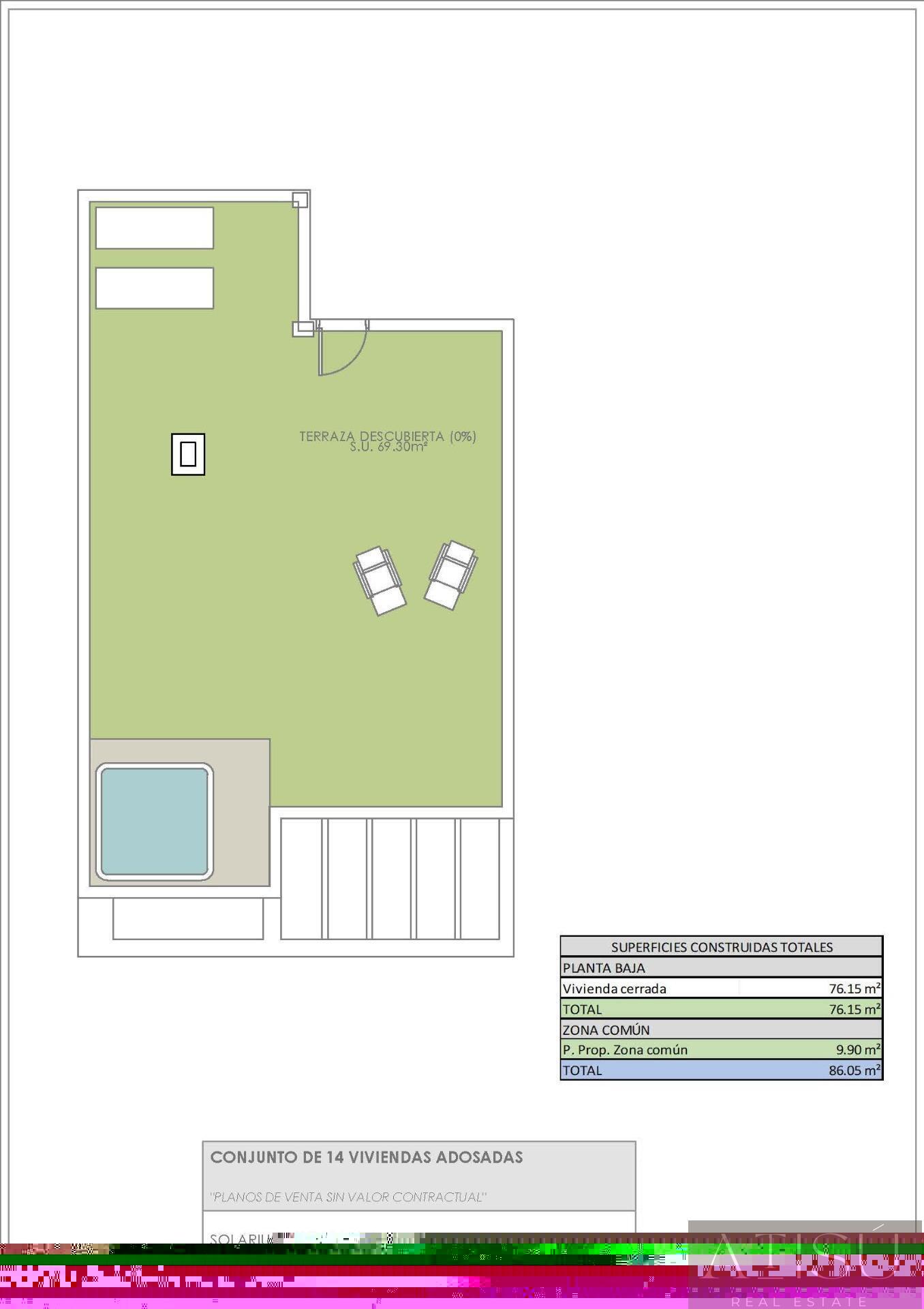 Venta de bungalow en Rojales