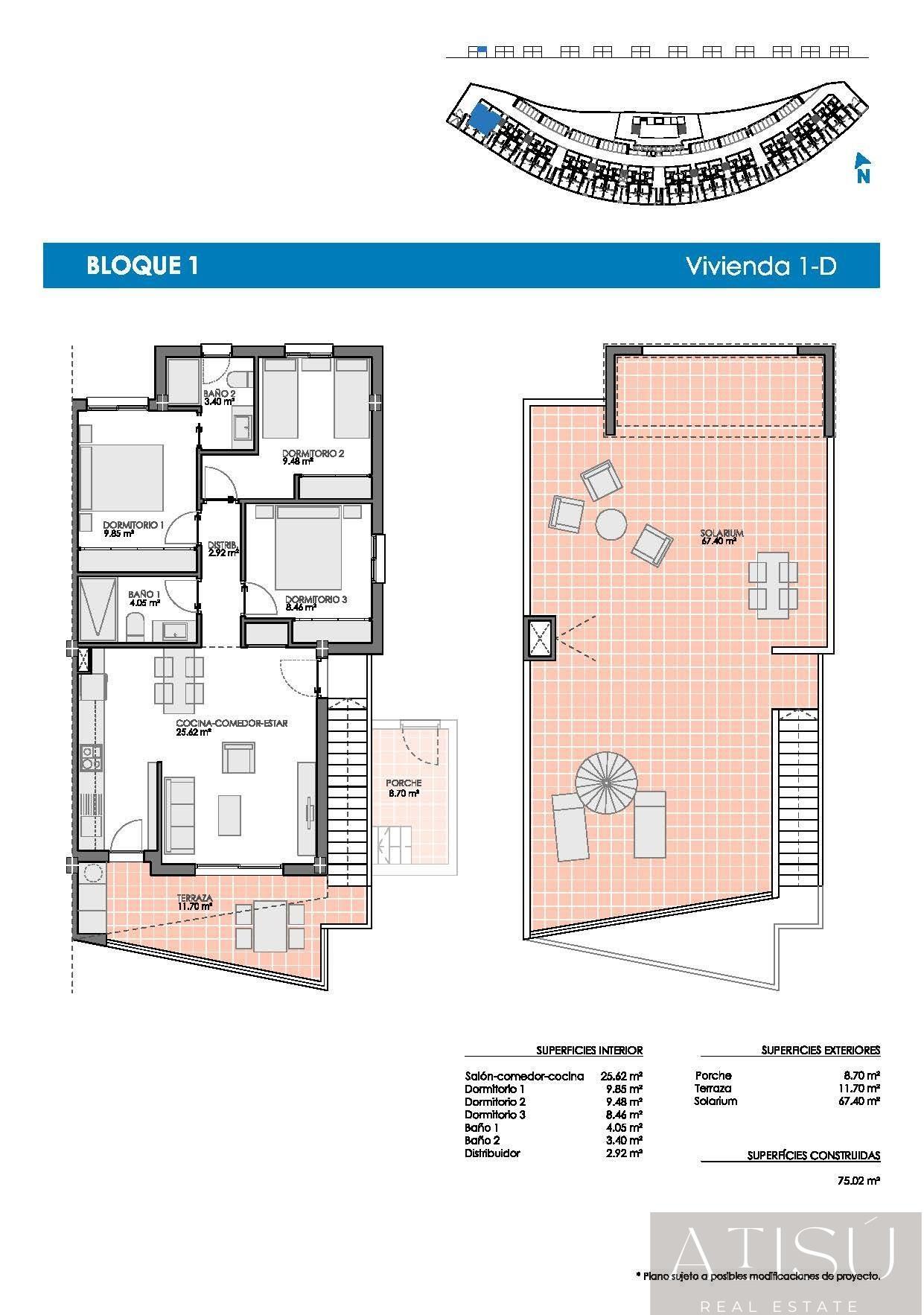 Venta de bungalow en Pilar de la horadada