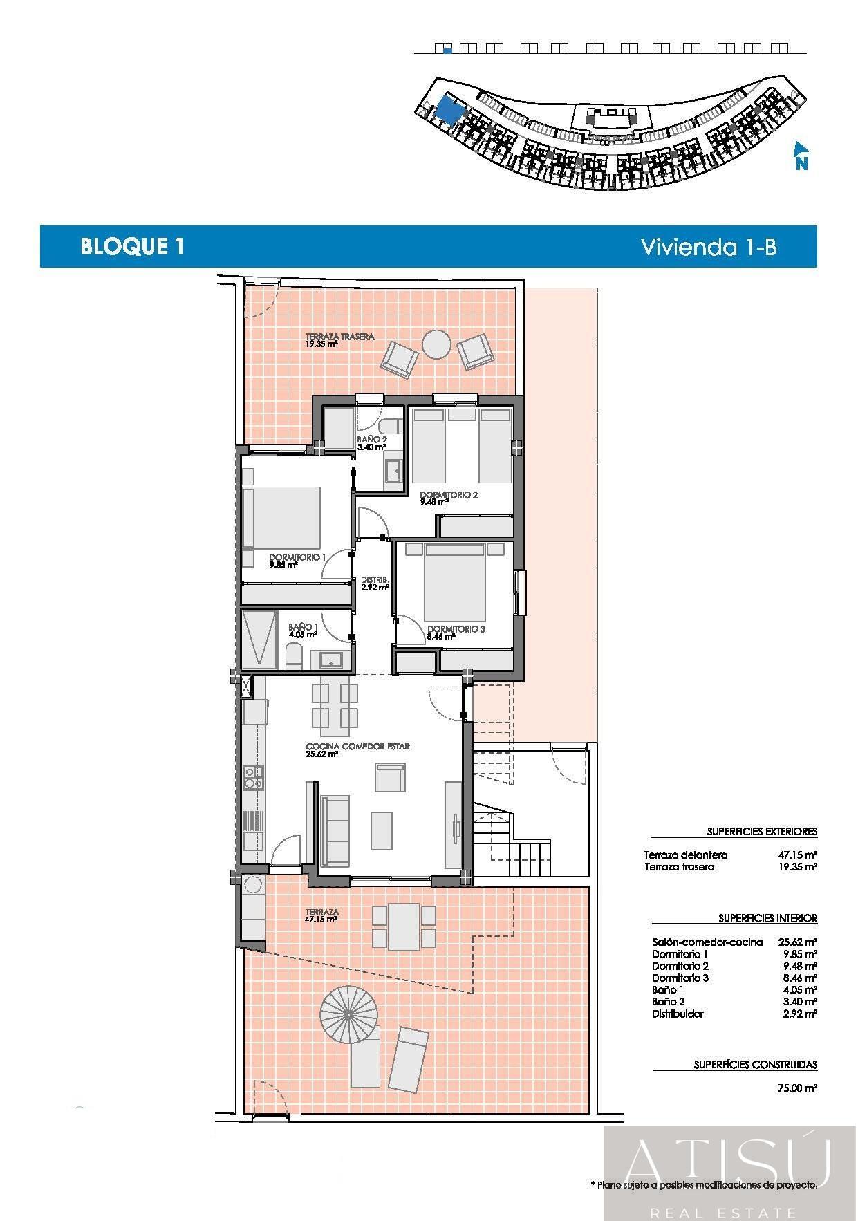Venta de bungalow en Pilar de la horadada