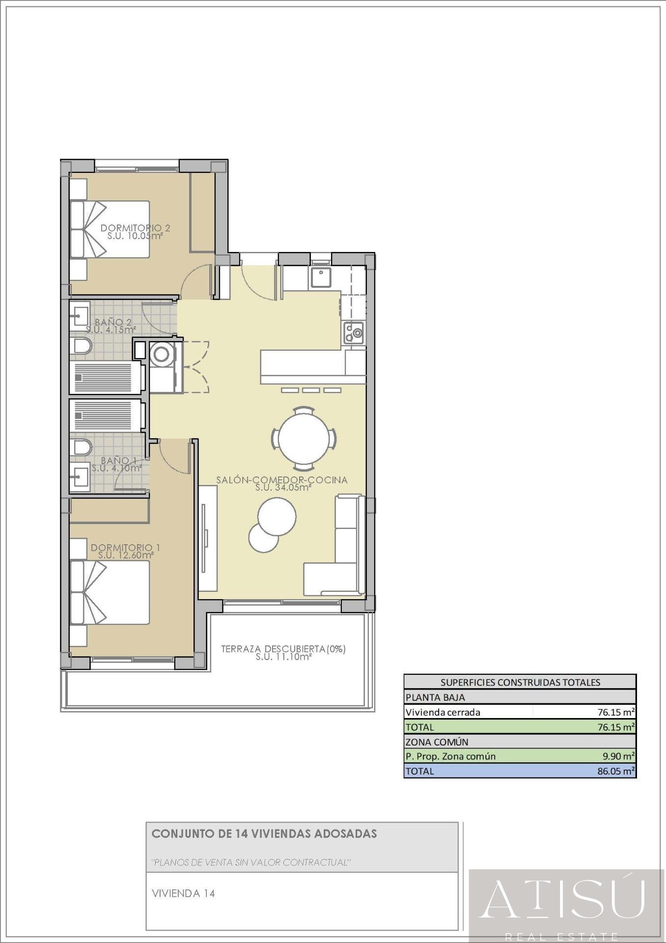 Venta de bungalow en Rojales