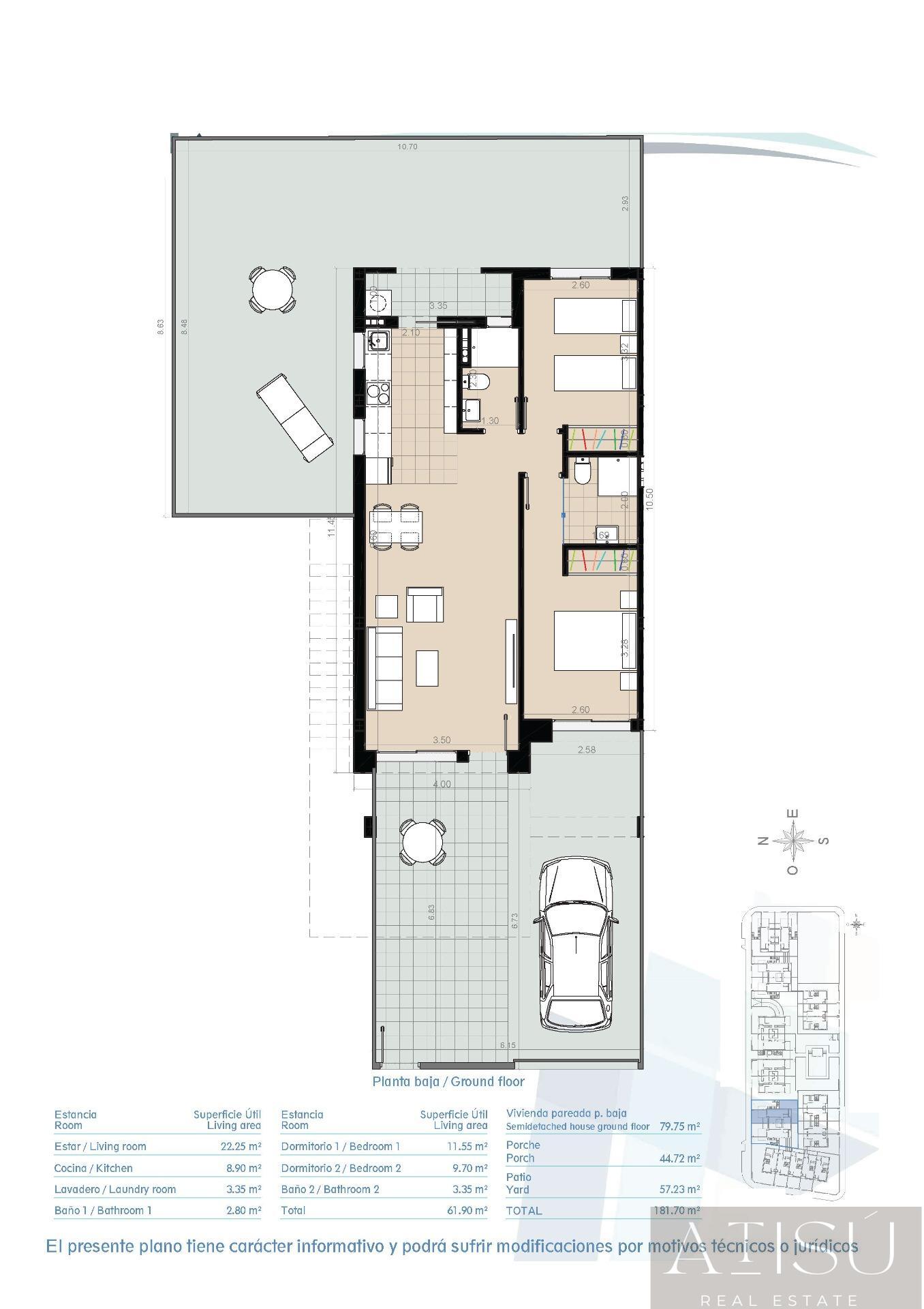 Venta de bungalow en Pilar de la horadada