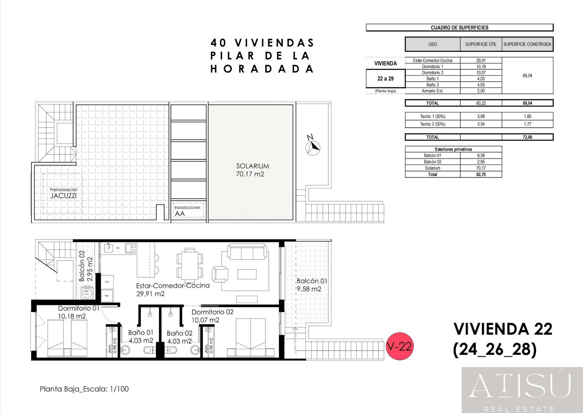 Venta de bungalow en Pilar de la horadada