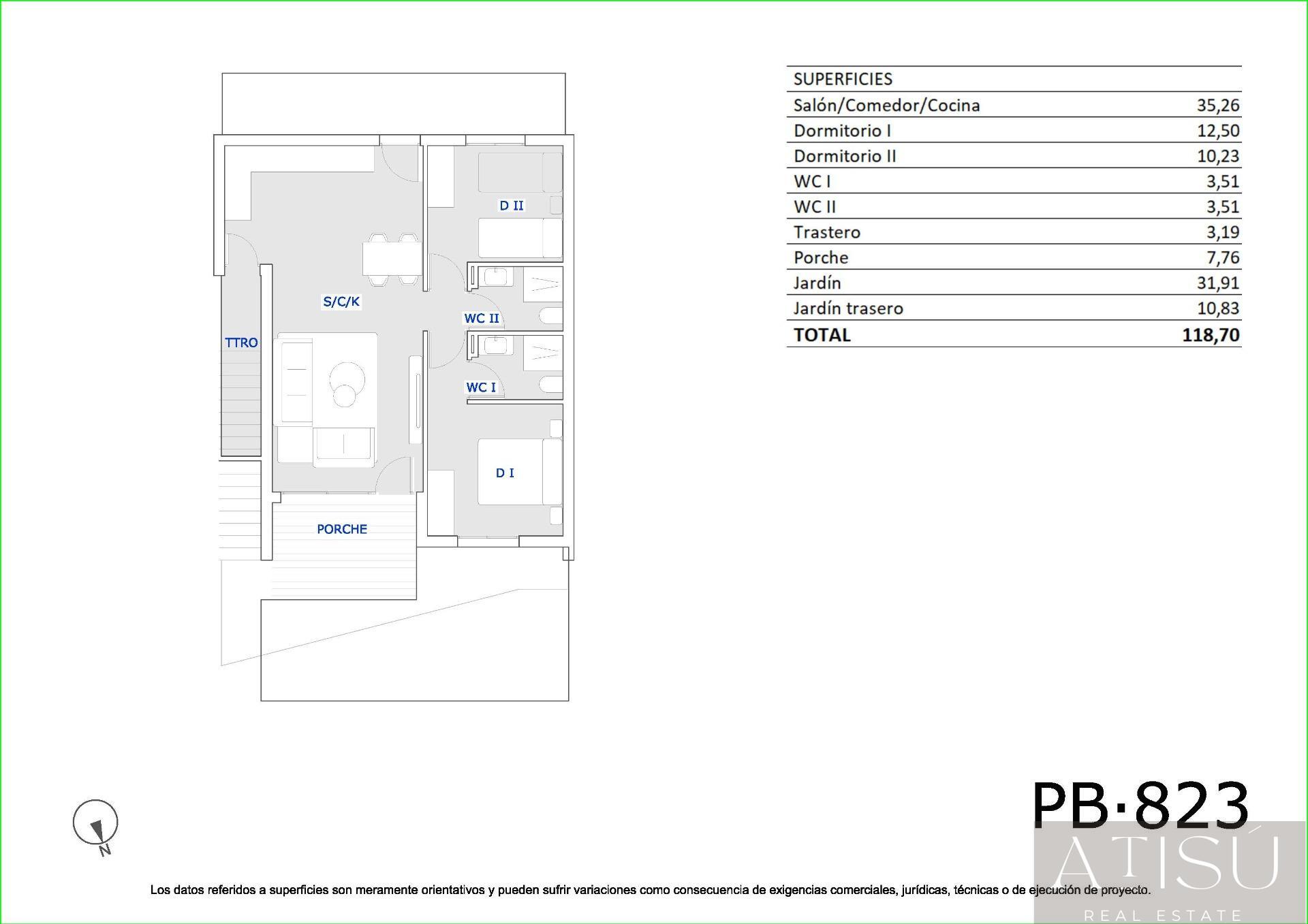 Venta de bungalow en San miguel de salinas