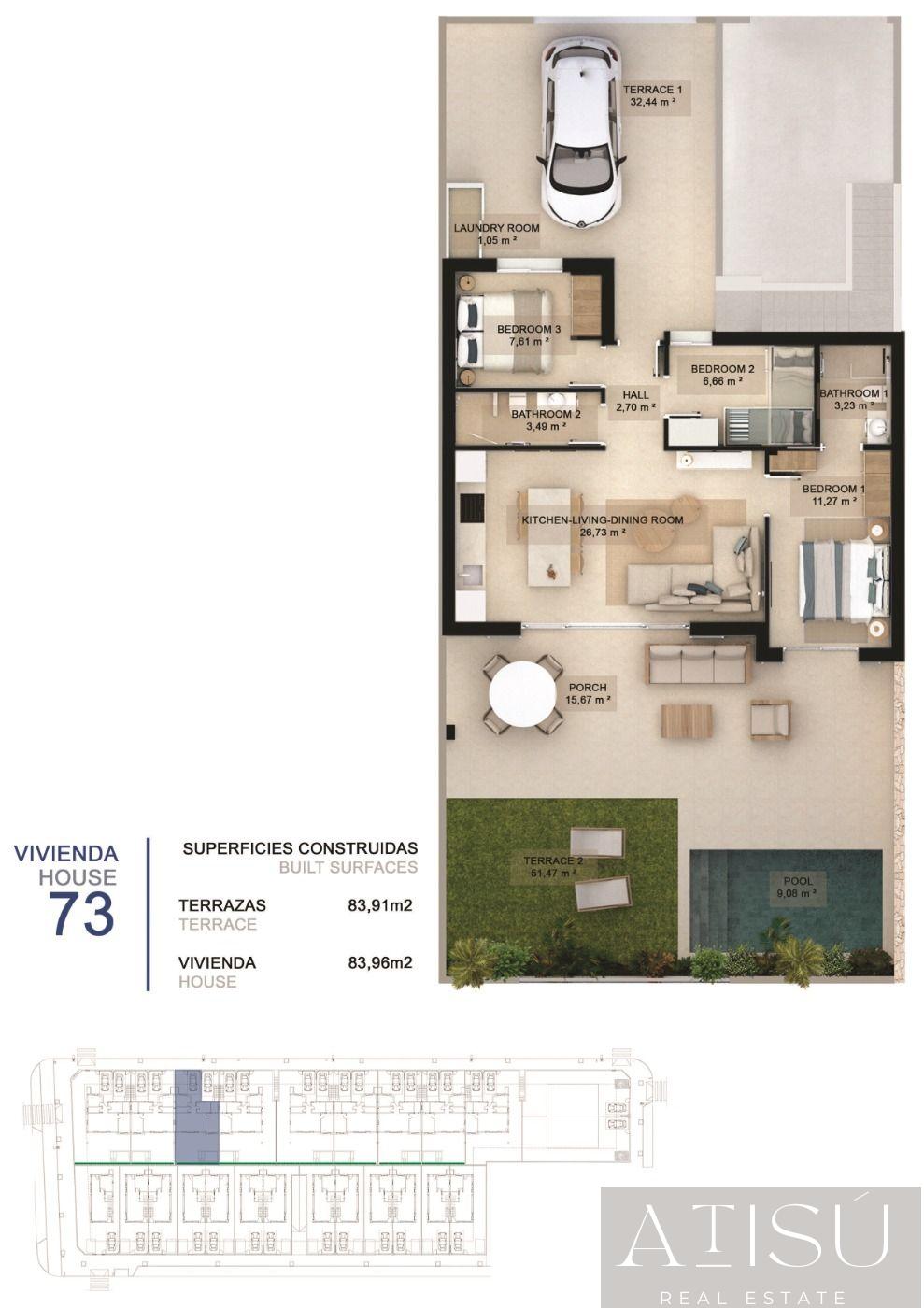 Vente de bungalow dans Pilar de la horadada