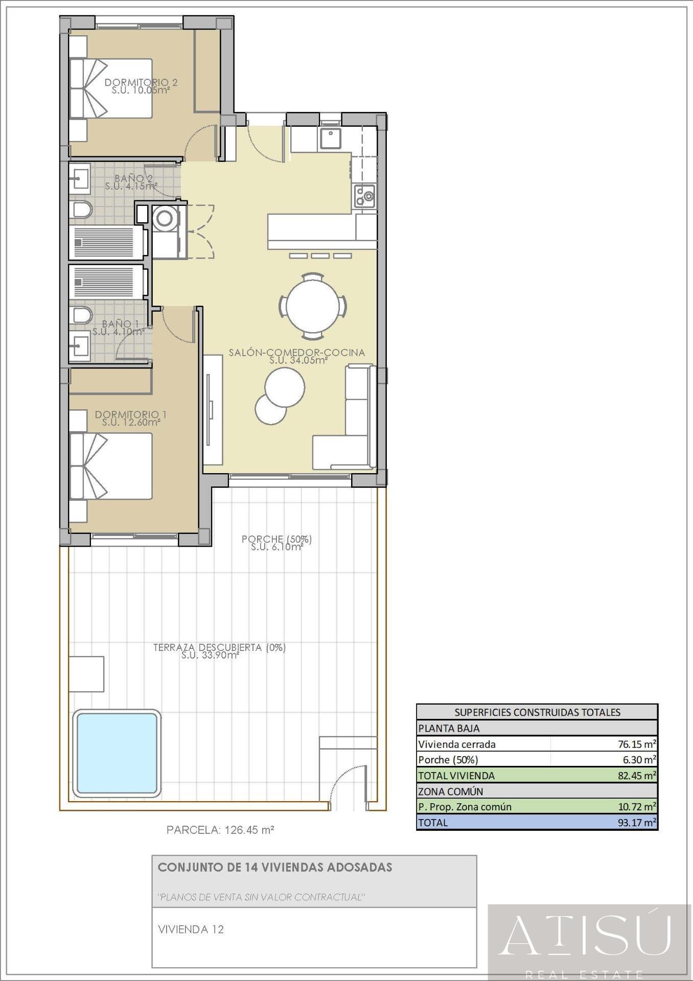 Venta de bungalow en Rojales