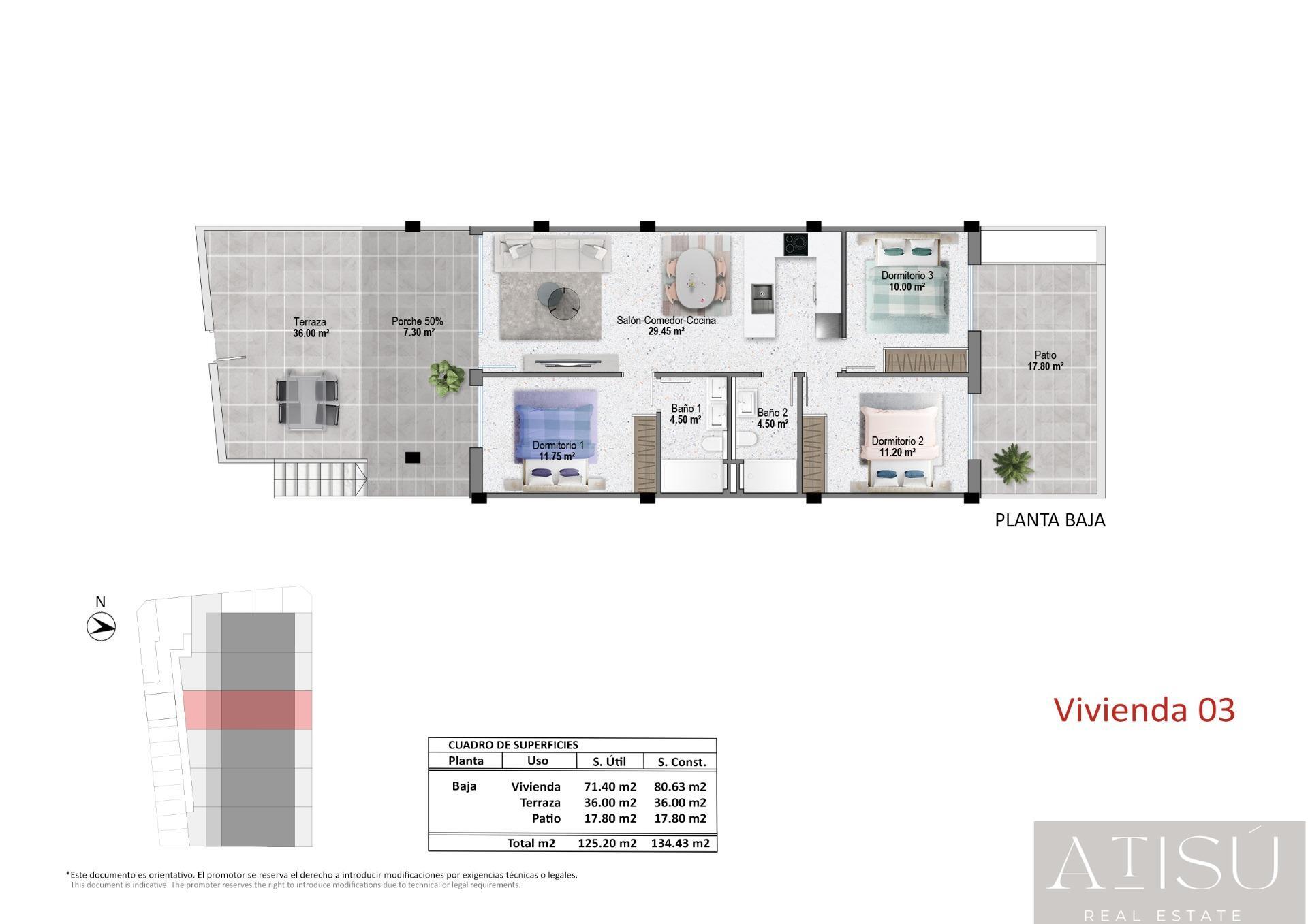 Venta de bungalow en Pilar de la horadada