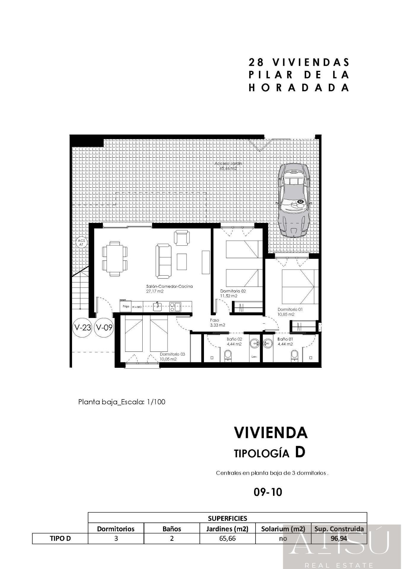 Venta de bungalow en Pilar de la horadada