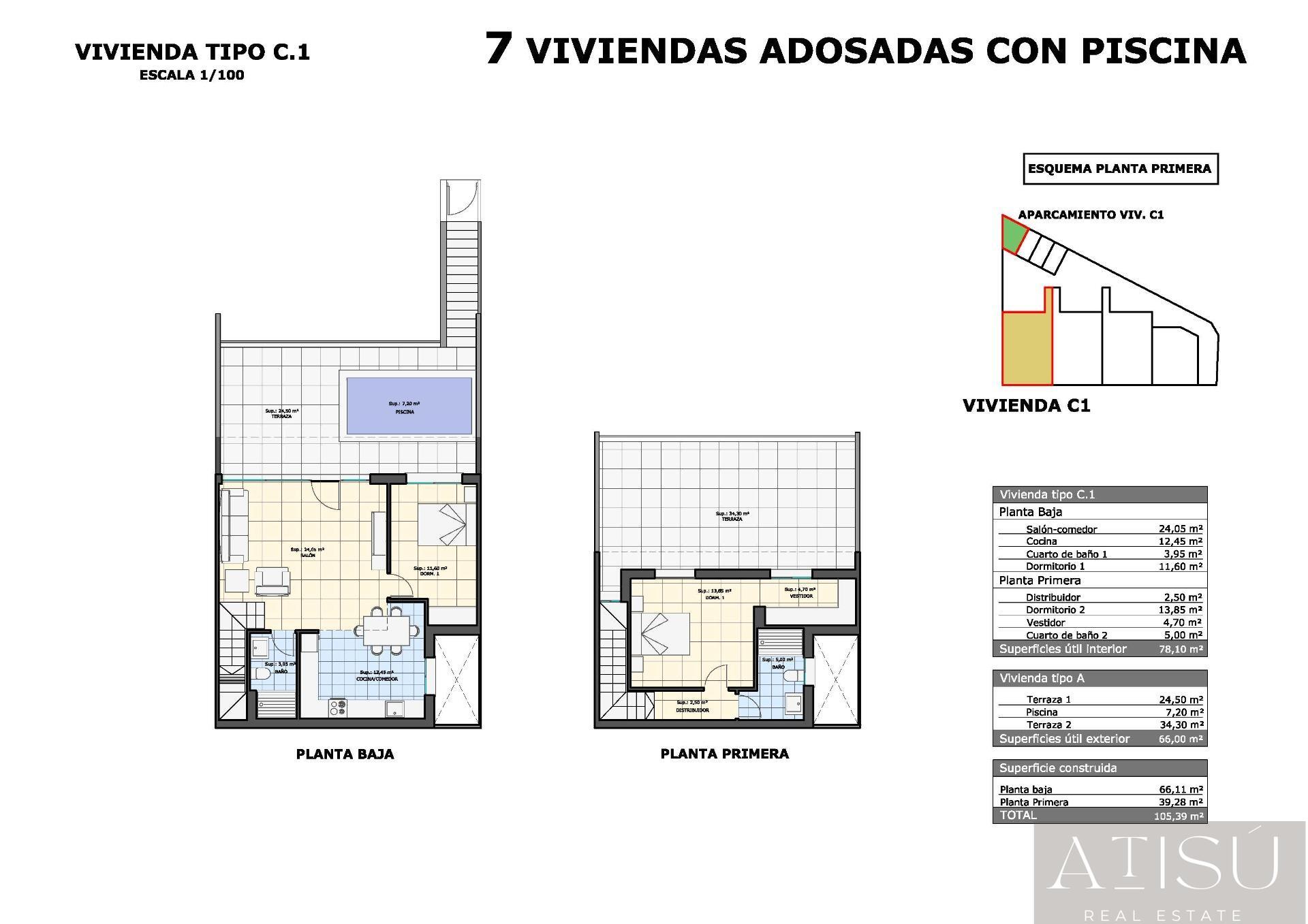 Venta de bungalow en Pilar de la horadada