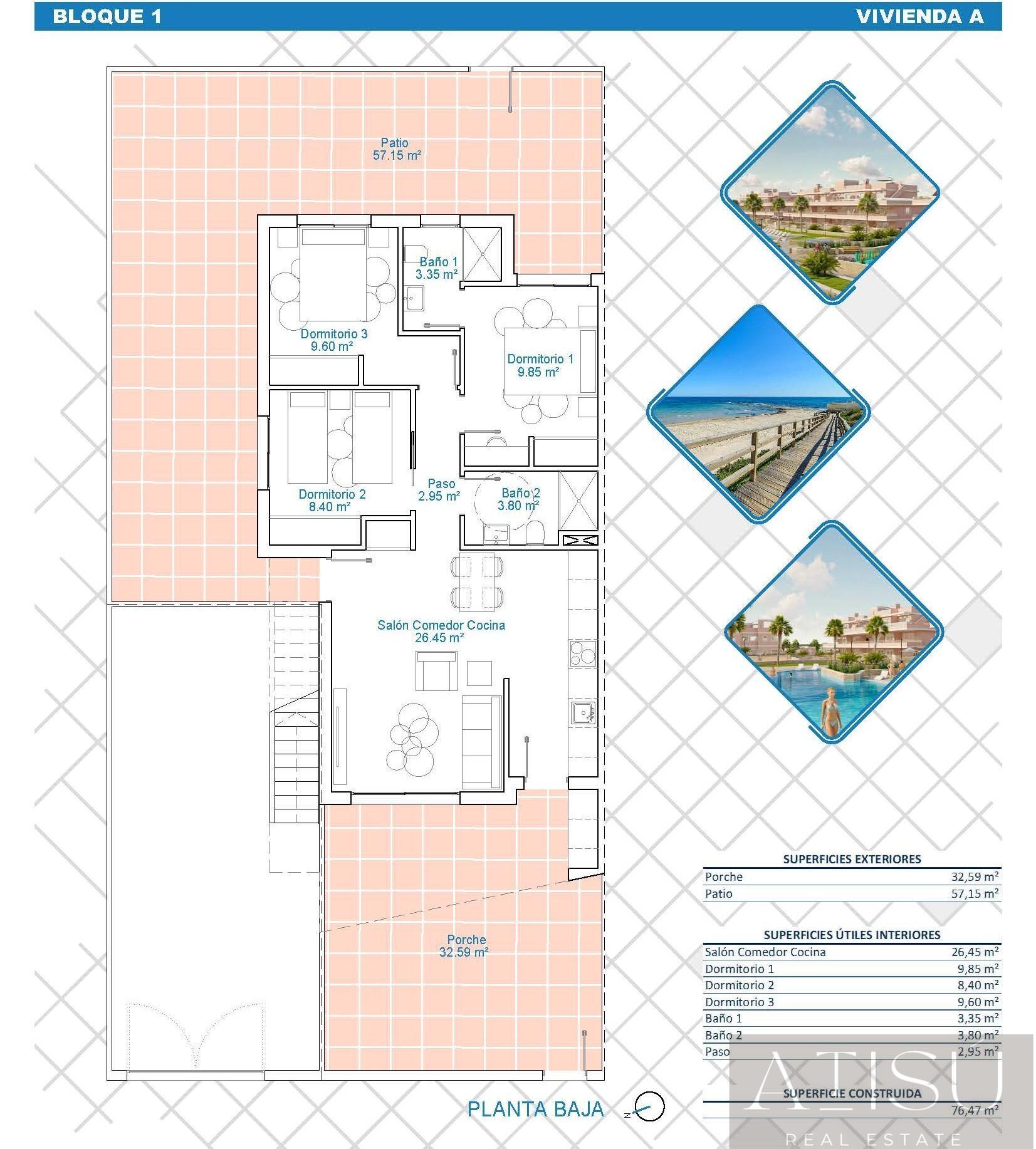 Venta de bungalow en Pilar de La Horadada