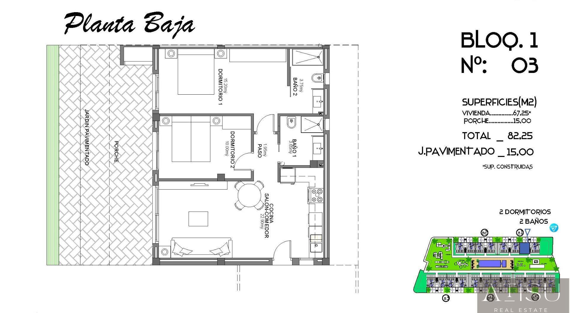 Venta de bungalow en Algorfa