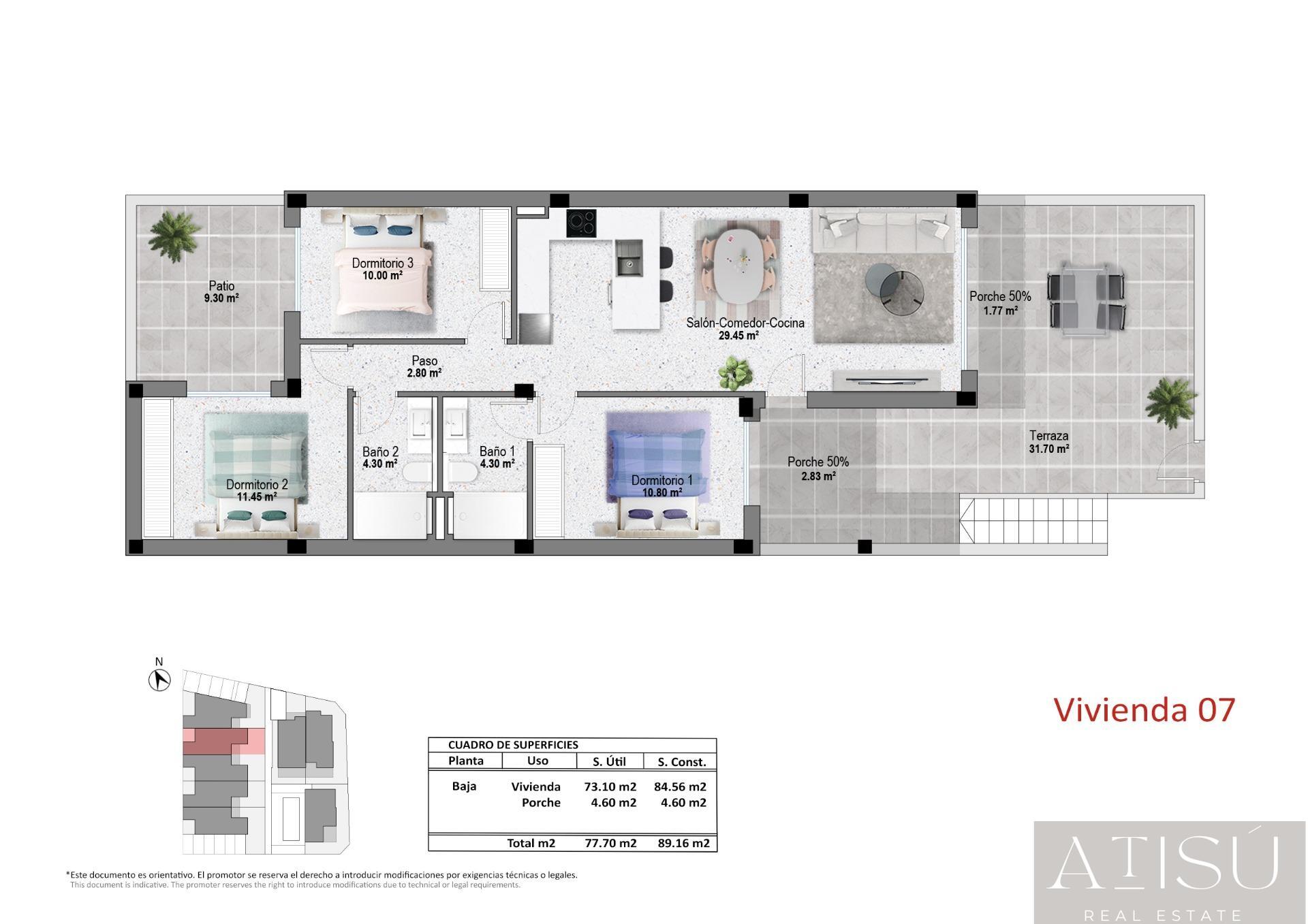 Venta de bungalow en Pilar de La Horadada