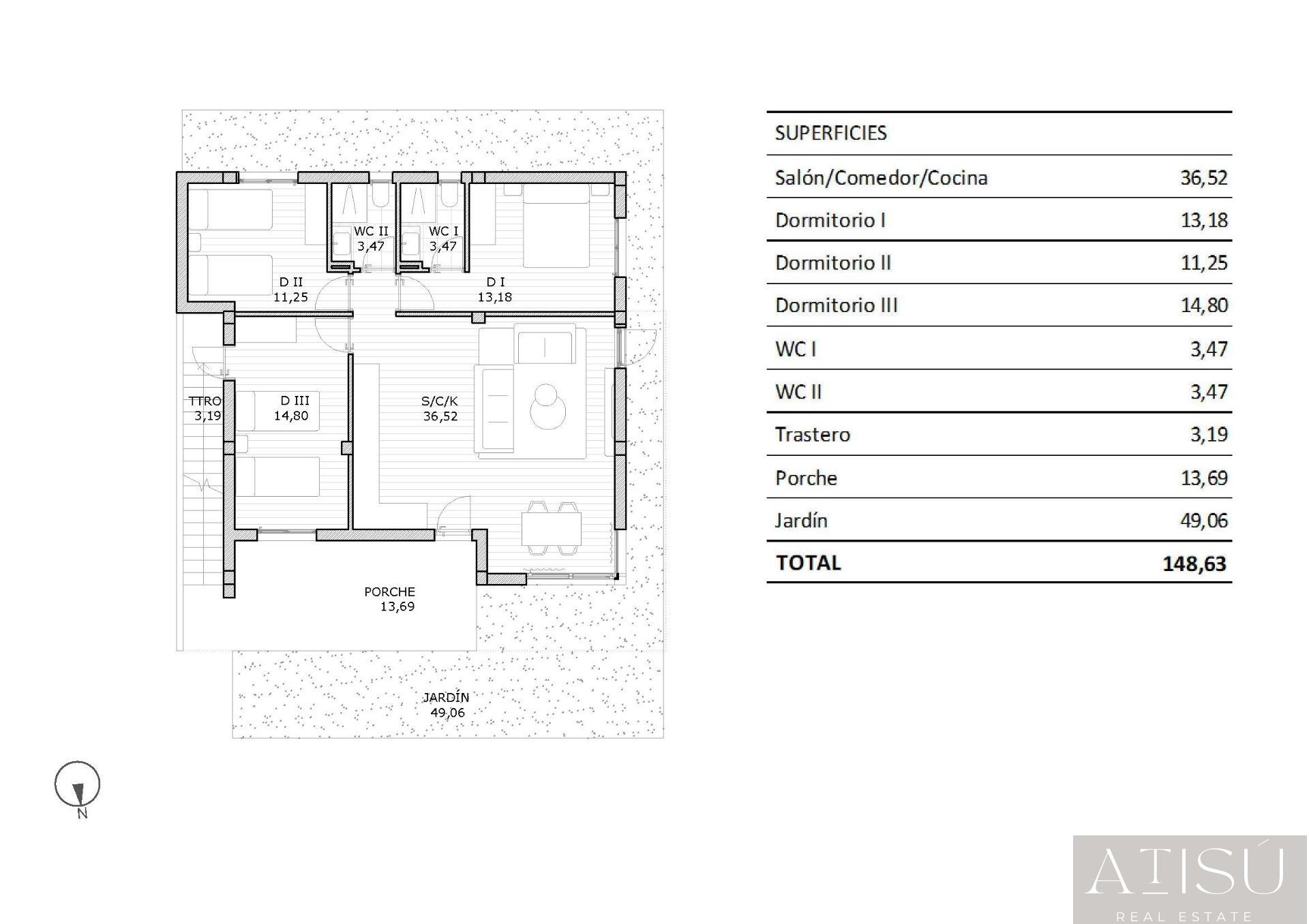 Venta de bungalow en San miguel de salinas