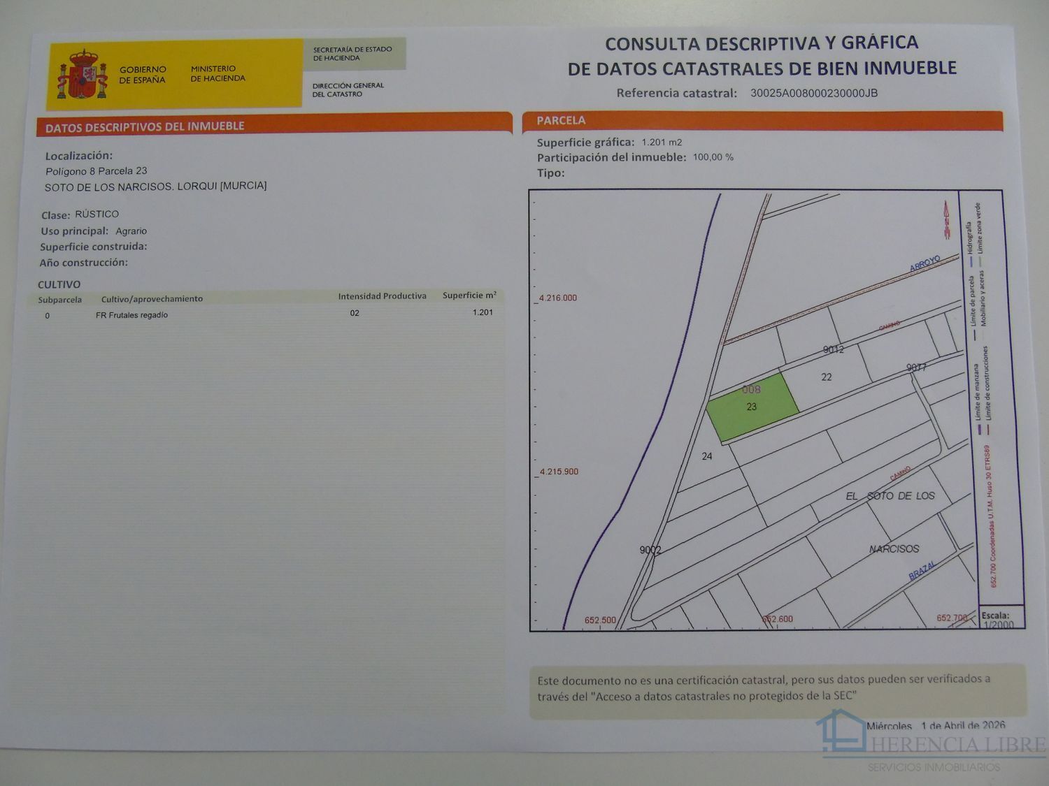 Venta de terreno en Ceuti